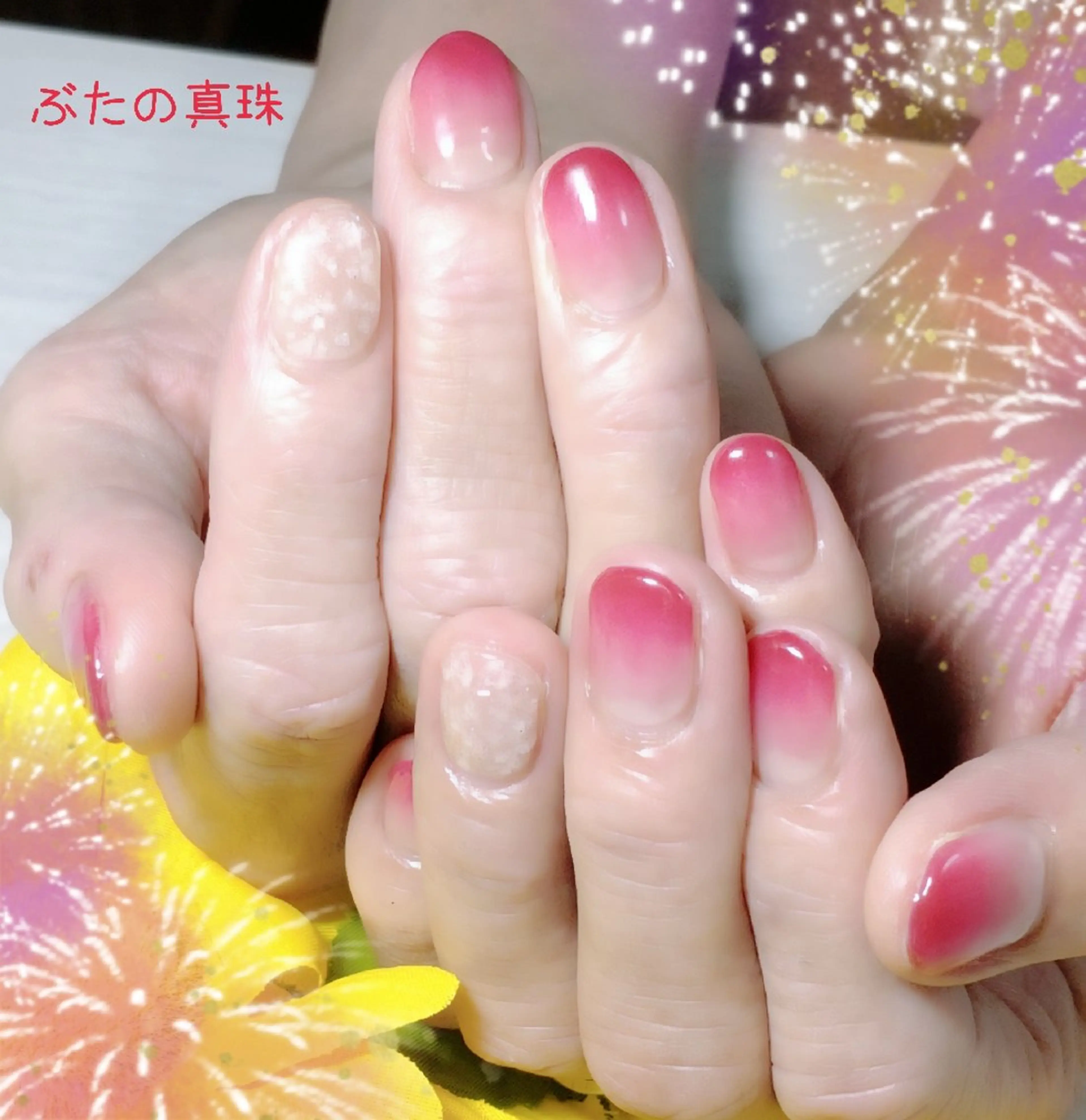 ネイル ボルドー ホワイト ハンドネイル 林 珠里のネイルデザイン