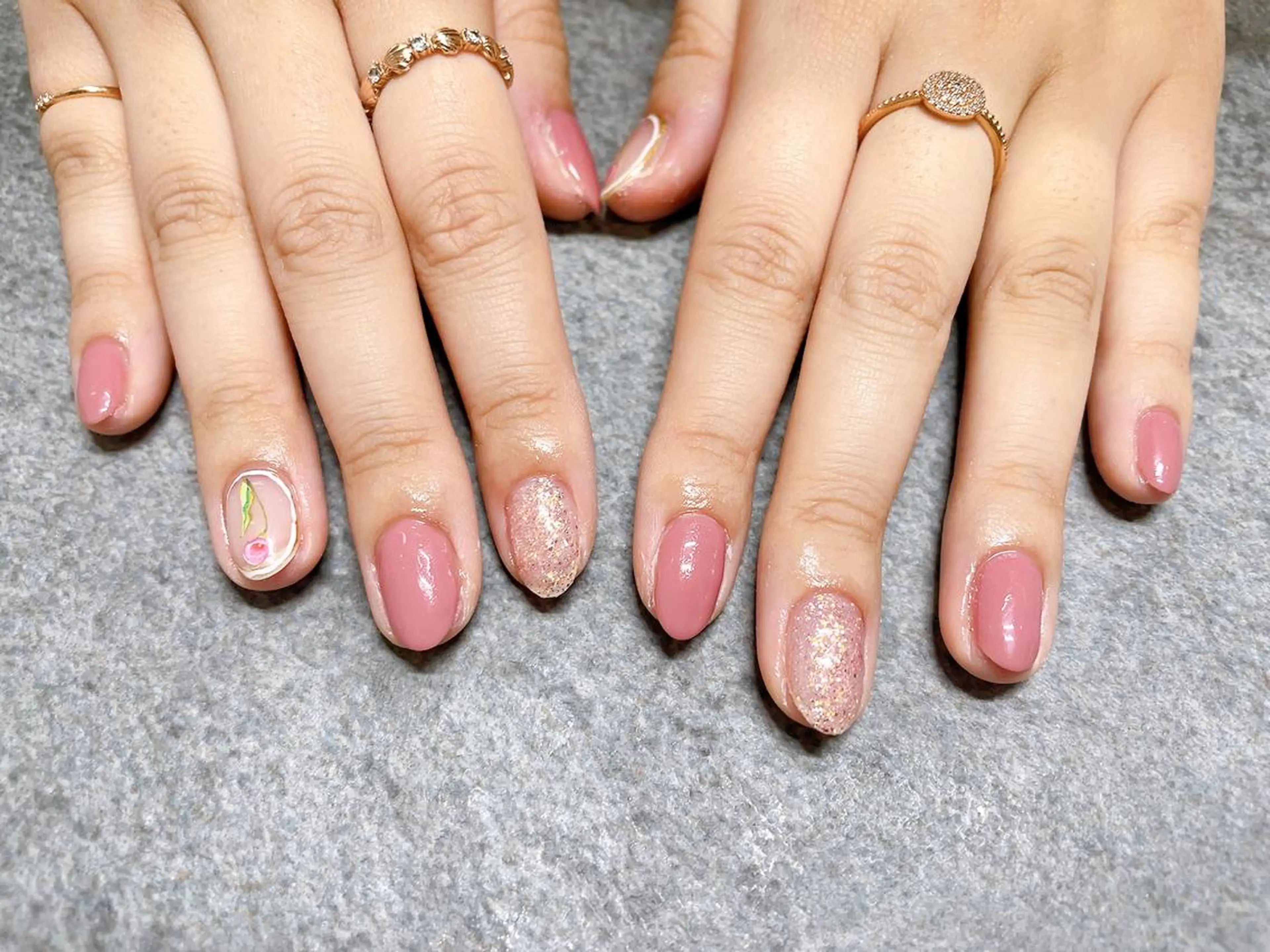 ネイル オーロラネイル フラワーネイル フットネイル フレンチネイル ジェルネイル ハンドネイル Mogu nail 二子玉川のネイルデザイン