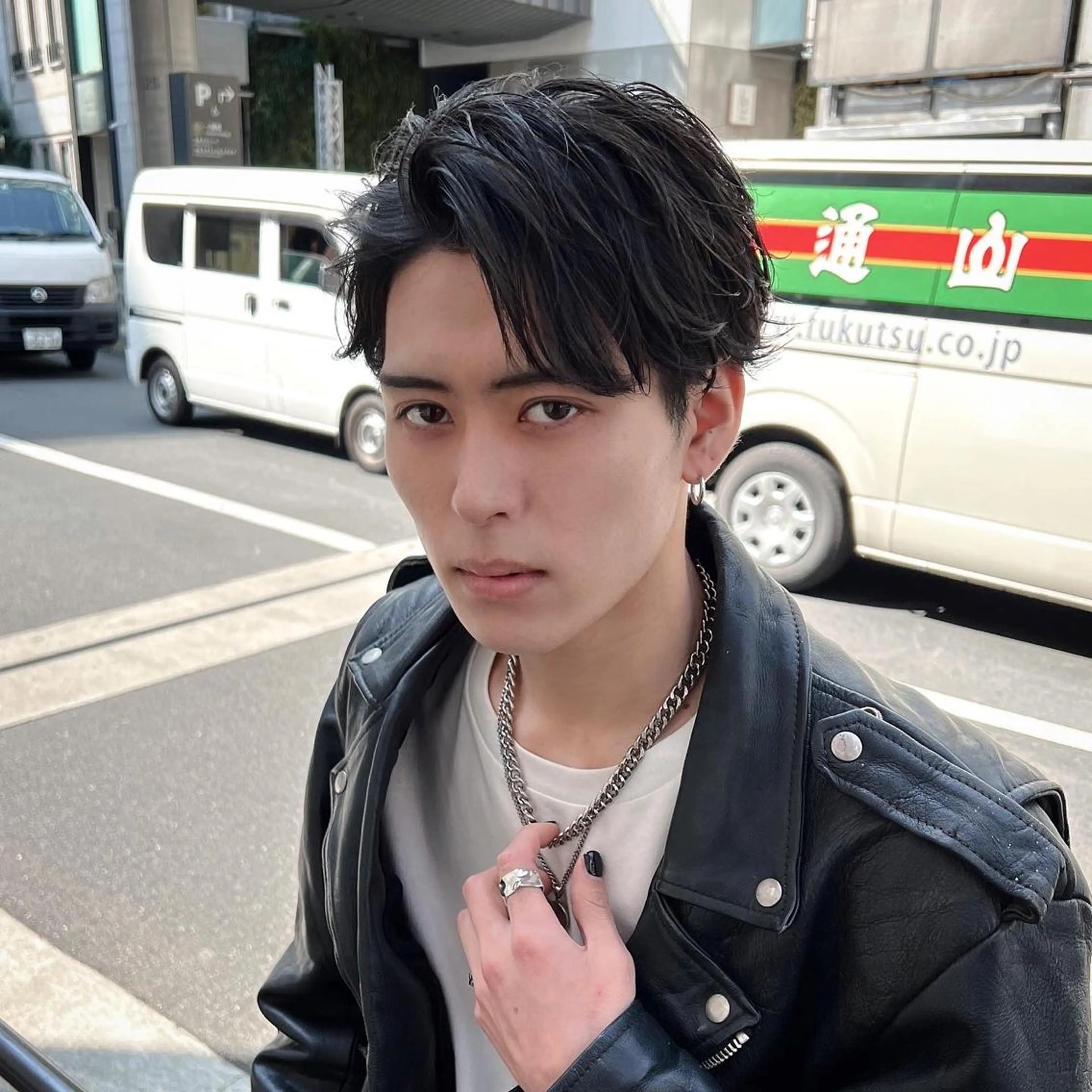 メンズ カット パーマ トリートメント メンズ特化/パーマ/ メッシュ/竜成のヘアスタイル