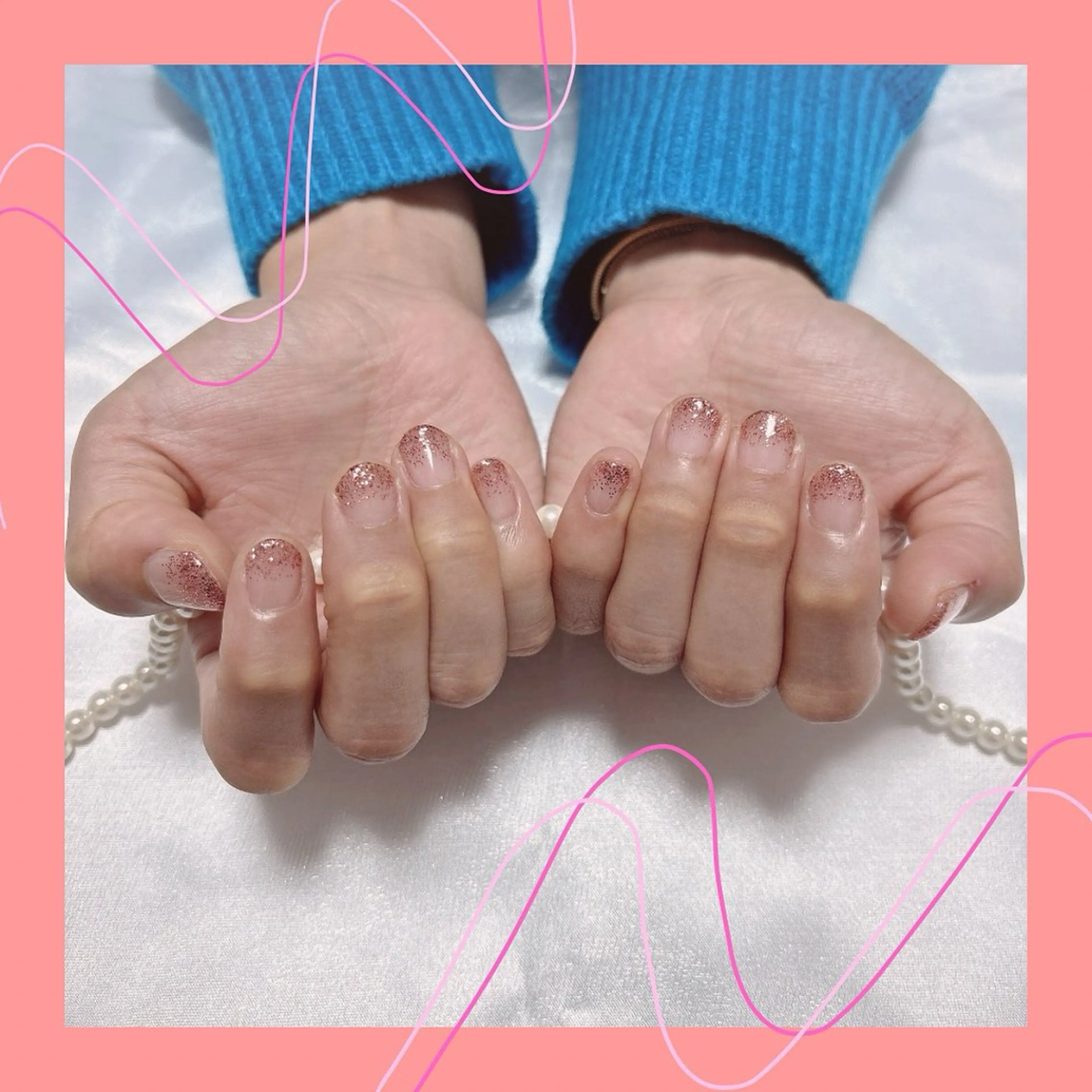 ネイル ジェルネイル グラデーション ラメ(グリッター) ラメグラデーション ピンク Total Beauty Salon Charlme所属・【早朝・深夜🉑】 Charlmeのネイルデザイン