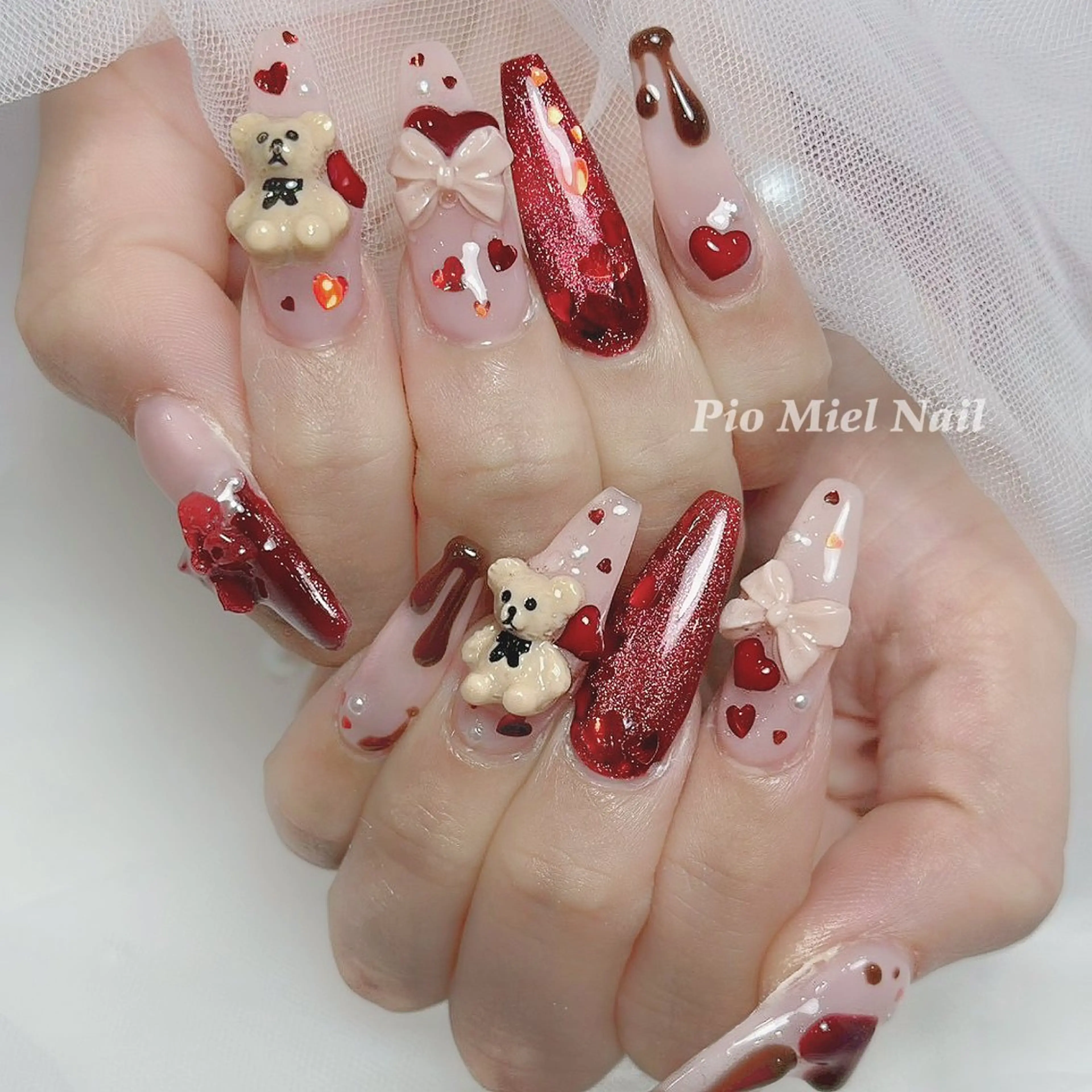 ネイル フレンチネイル 韓国ネイル マグネットネイル ニュアンスネイル オフィスネイル ハンドネイル Pio Mielのネイルデザイン
