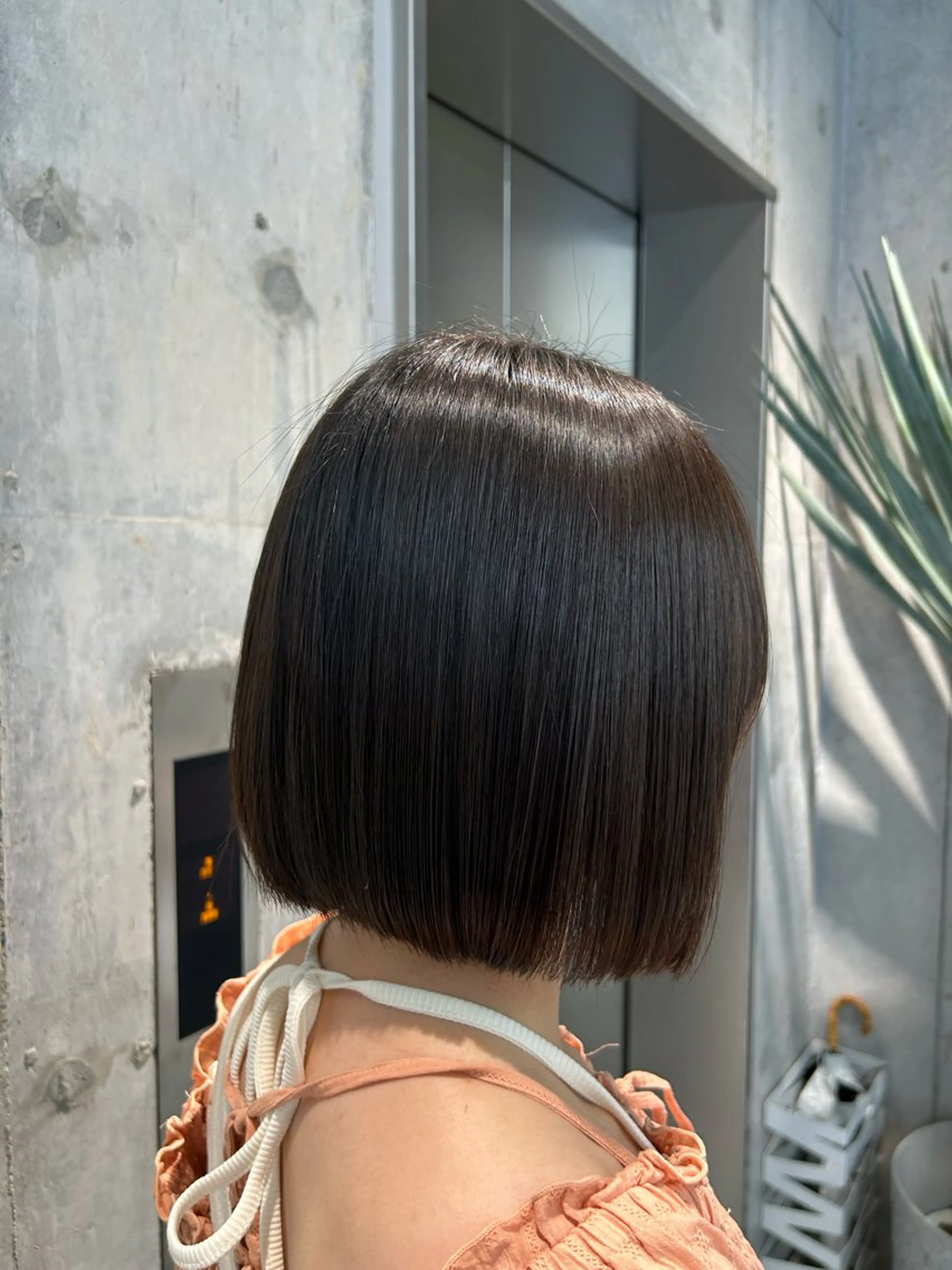 ミディアム 切りっぱなしボブ ボブレイヤー アッシュ アッシュブラウン ボブ ボブ/髪質改善 jionのヘアスタイル