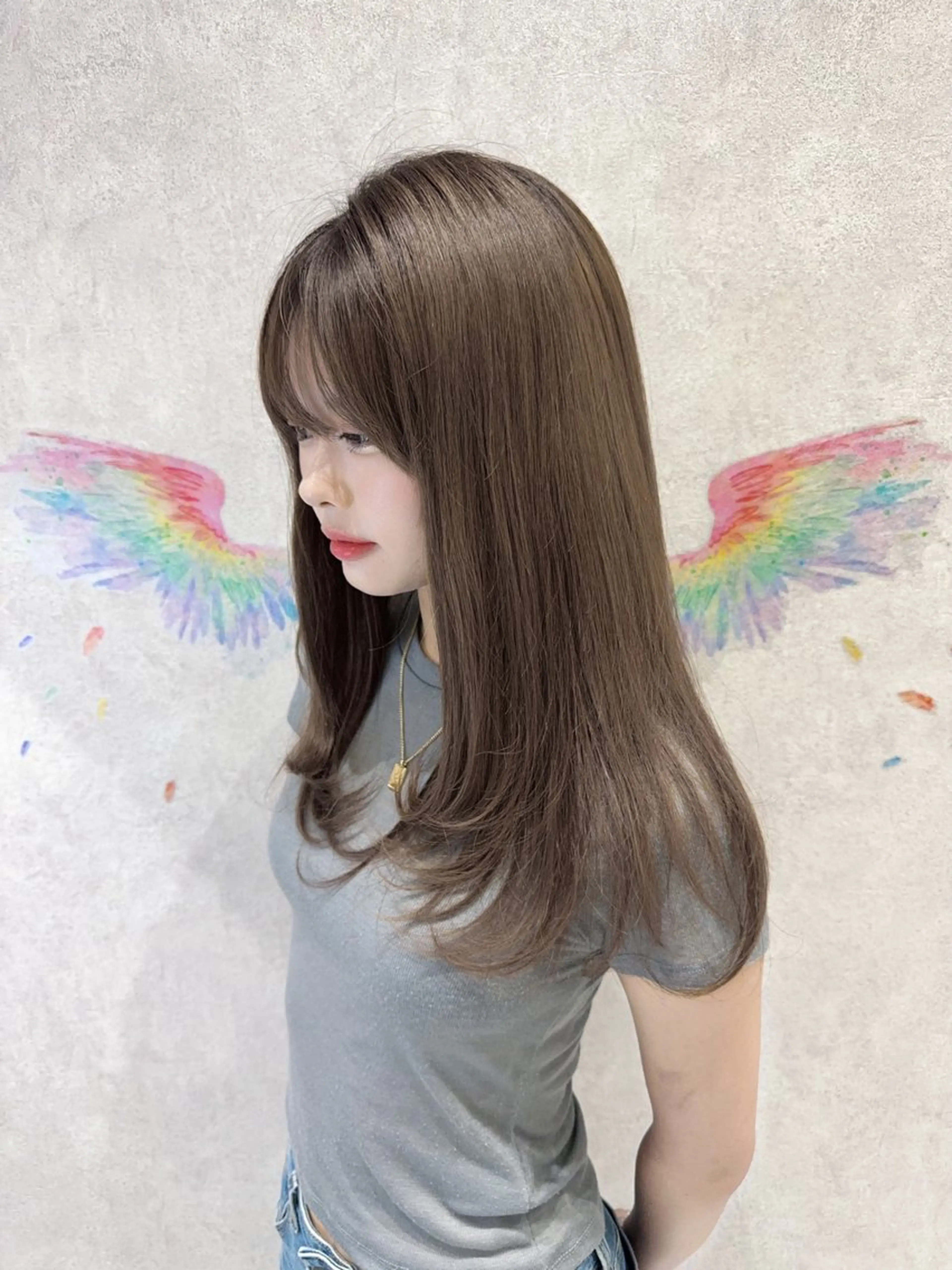 ミディアム カラー レイヤーカット ローレイヤー カット ヘアカラー トリートメント 韓国ヘアー🦄ྀི オタク美容師🌈山本のヘアスタイル