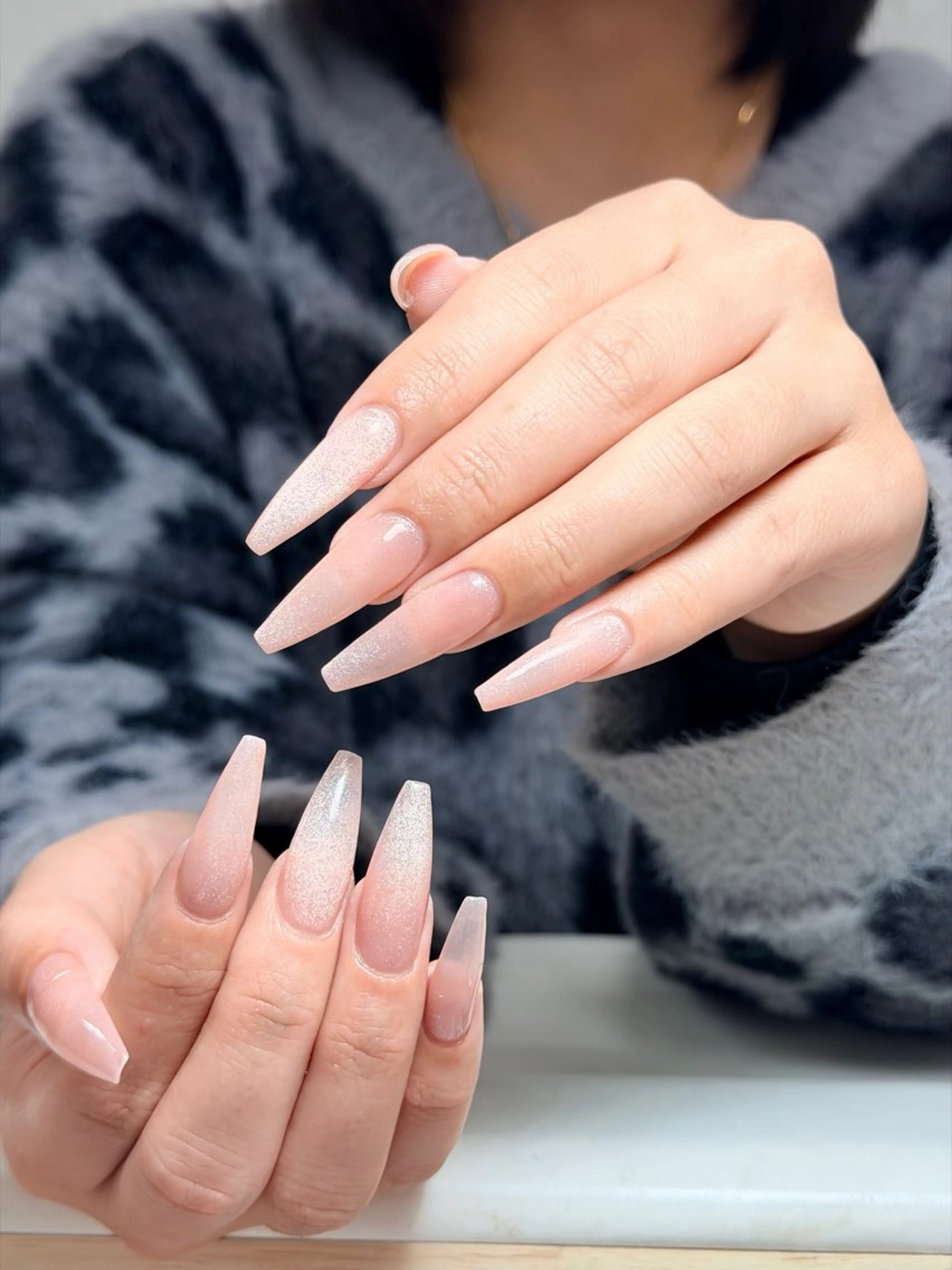 ネイル オーロラネイル ブルー チークネイル フットネイル フレンチネイル ハンドネイル Hana ハナのネイルデザイン