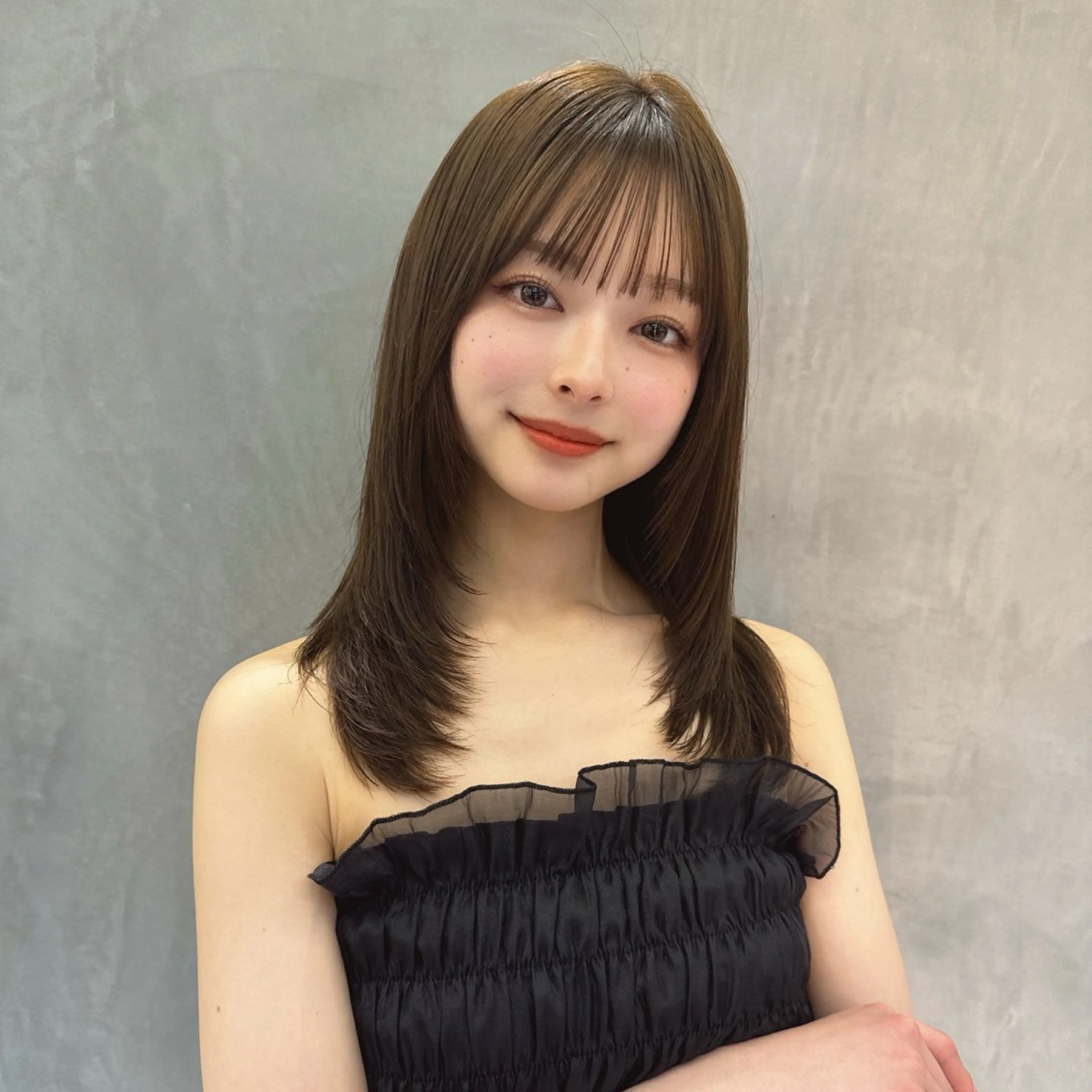 ミディアム カラー ミディアムレイヤー レイヤーカット レイヤー/韓国✨ 髪質改善/KAのヘアスタイル