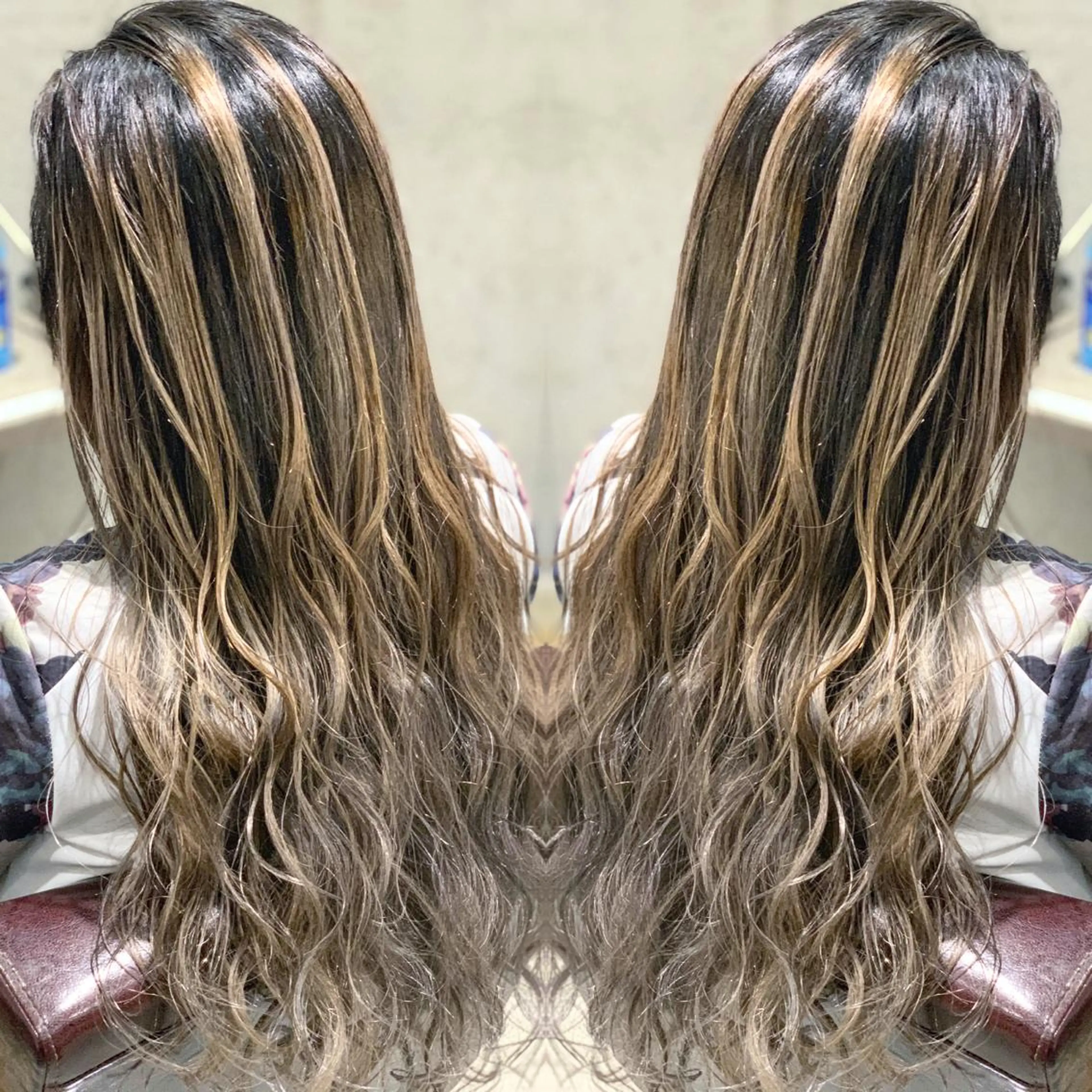 ロング カラー ヘアアレンジ ヘアカラー 髪質改善×ハイトーン 中田啄也のヘアスタイル