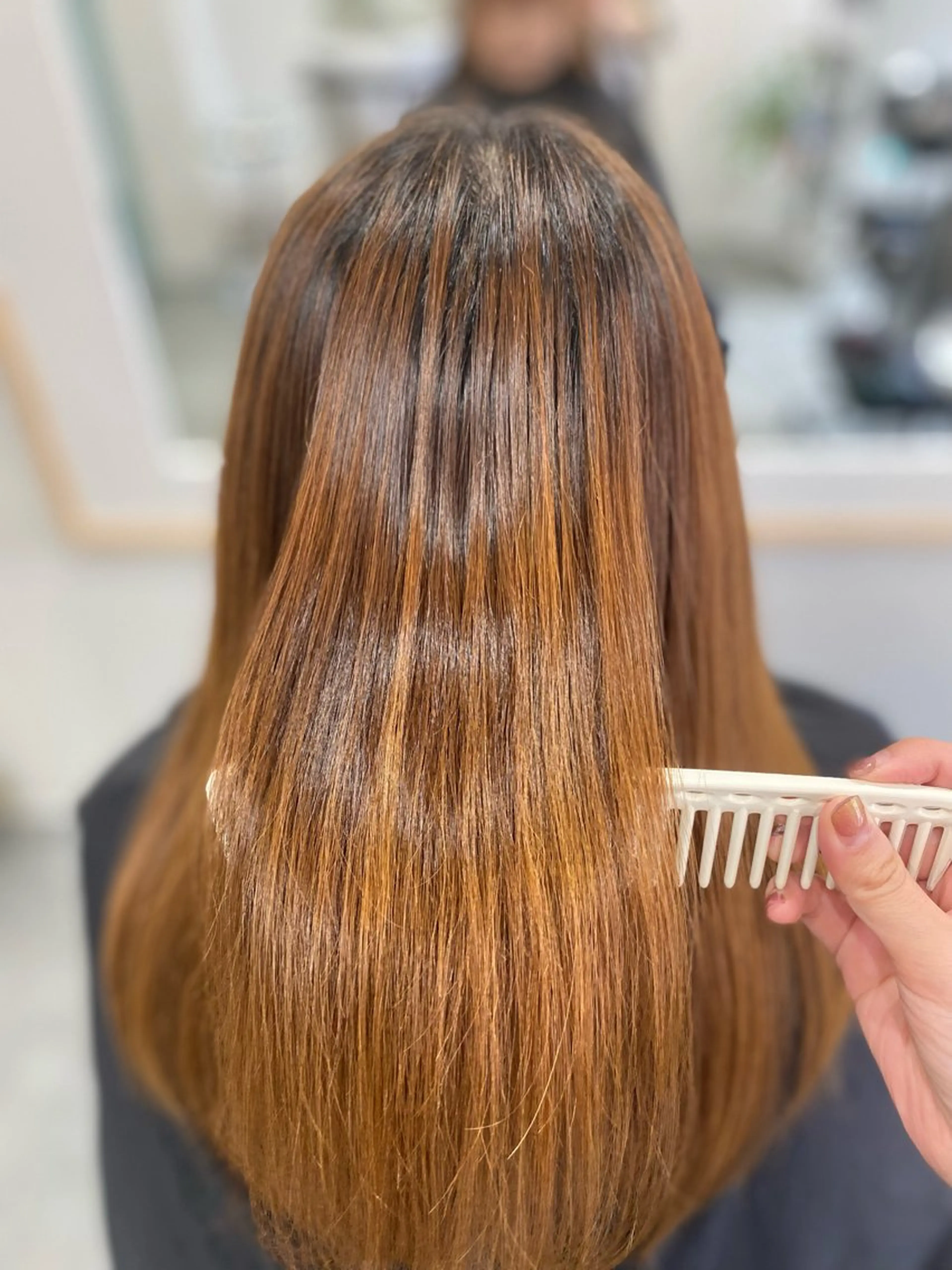 セミロング パーマ 髪質改善 トリートメント ストレートパーマ 【coco.】hair所属・カジカワサキ/髪質 改善/クロスパーマのヘアスタイル