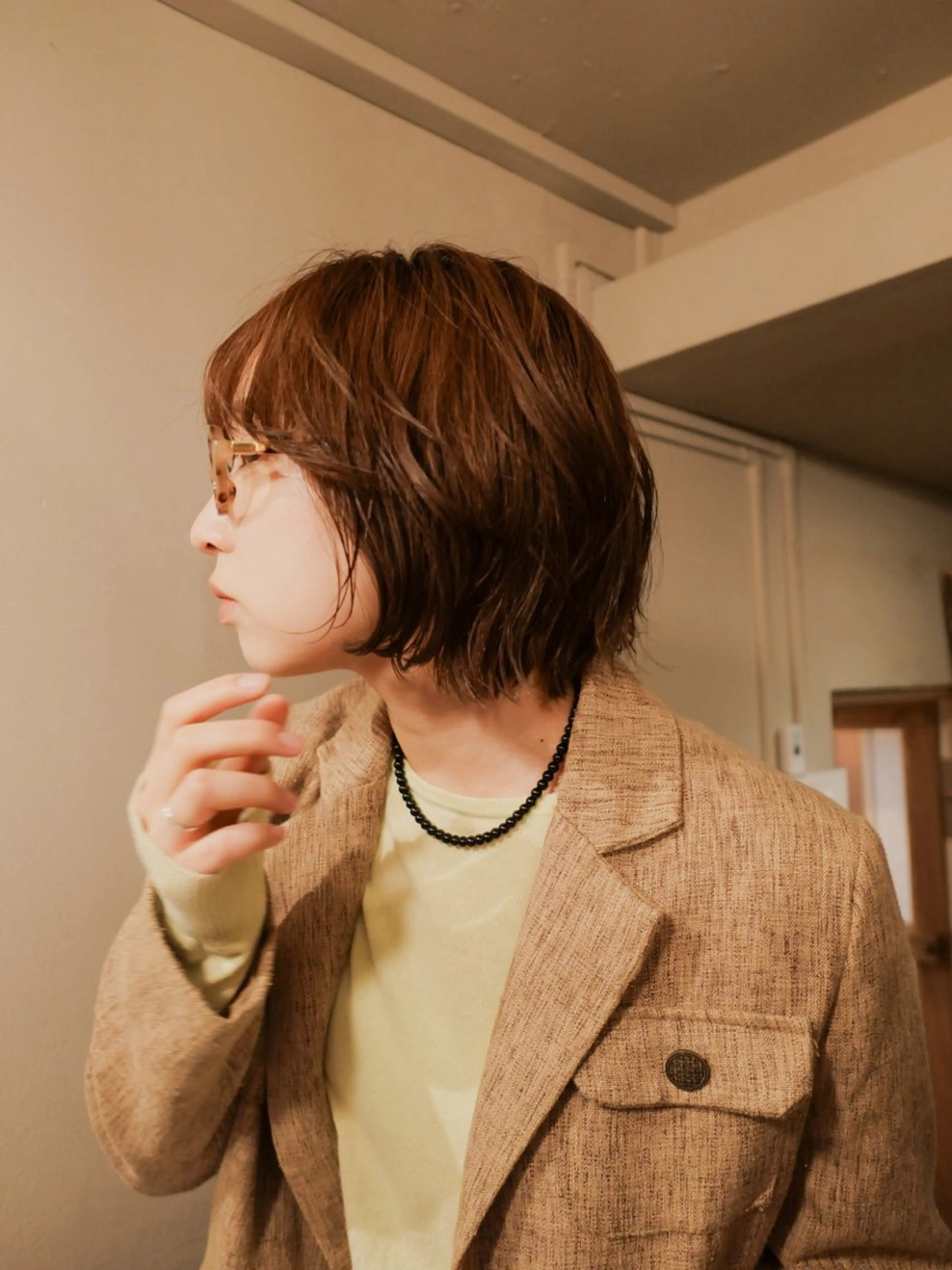 ショート カラー パーマ ボブ トリートメント ニュアンスパーマ カット ヘアカラー パーマ トリートメント 🌿ボブ パーマ高橋啓太🌿のヘアスタイル