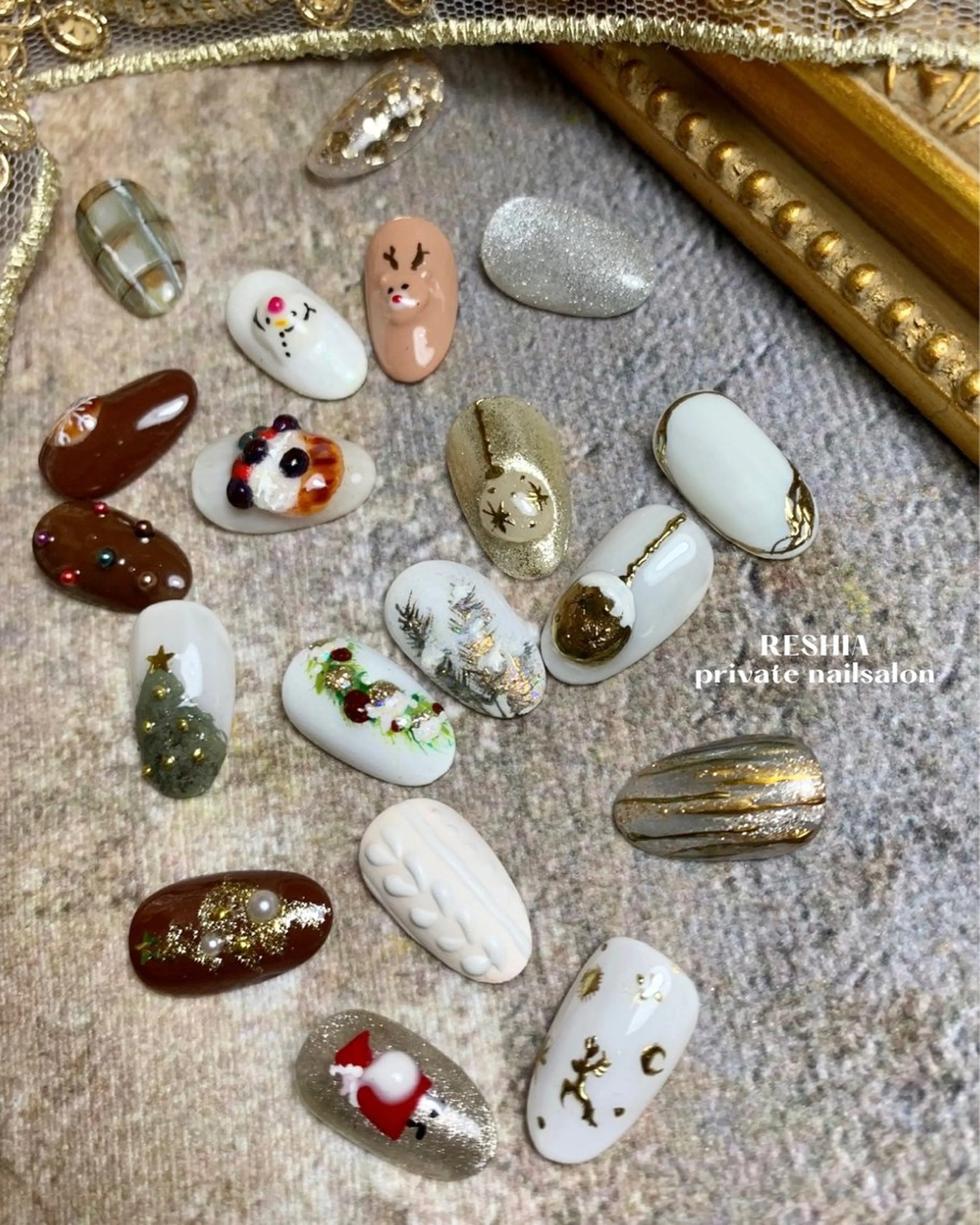 ネイル 持ち込み 冬ネイル クリスマス m mのネイルデザイン