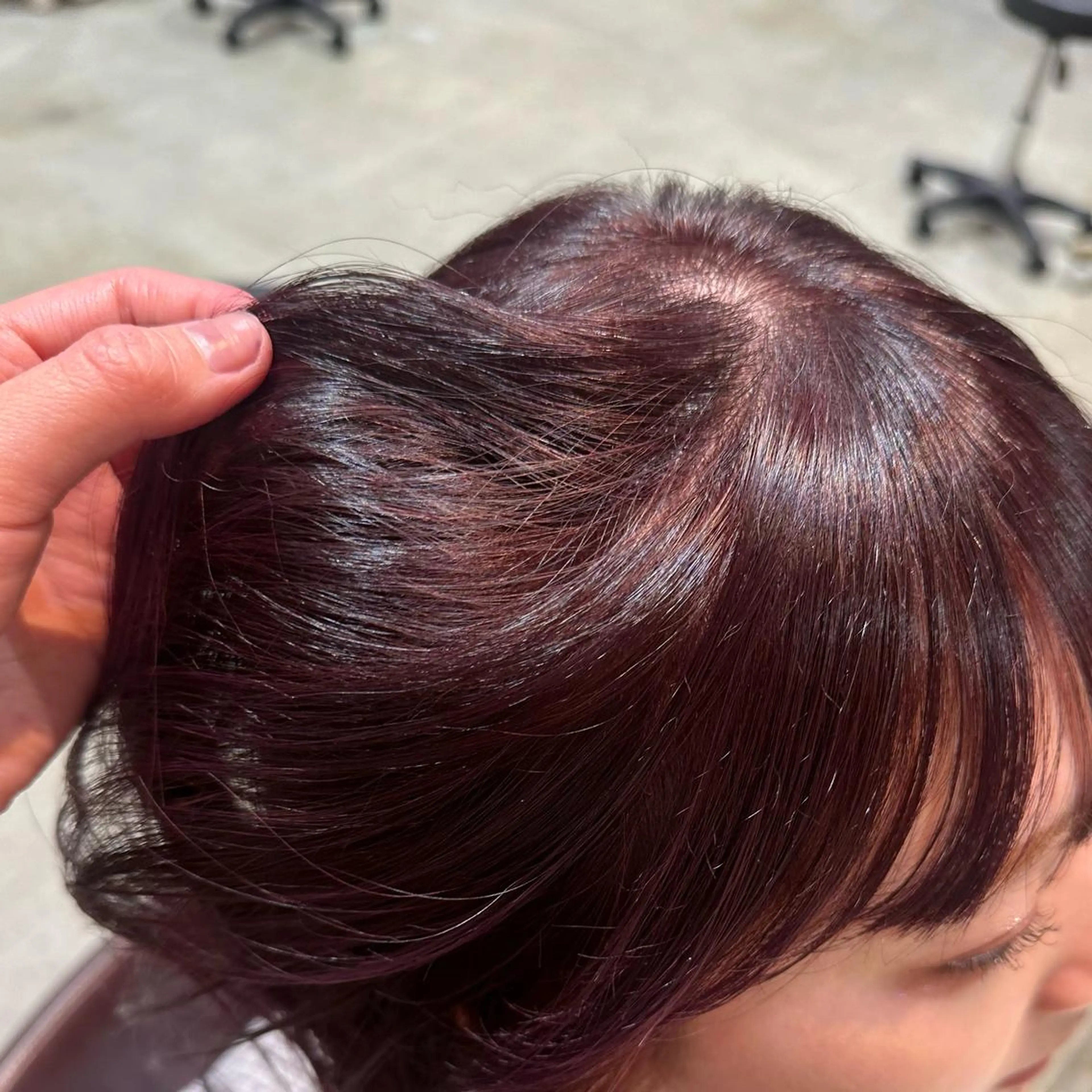 カラー ブリーチ ダブルカラー ブリーチなしカラー ピンクカラー ボブ/レイヤー/ニュ アンスパーマ/小夏のヘアスタイル