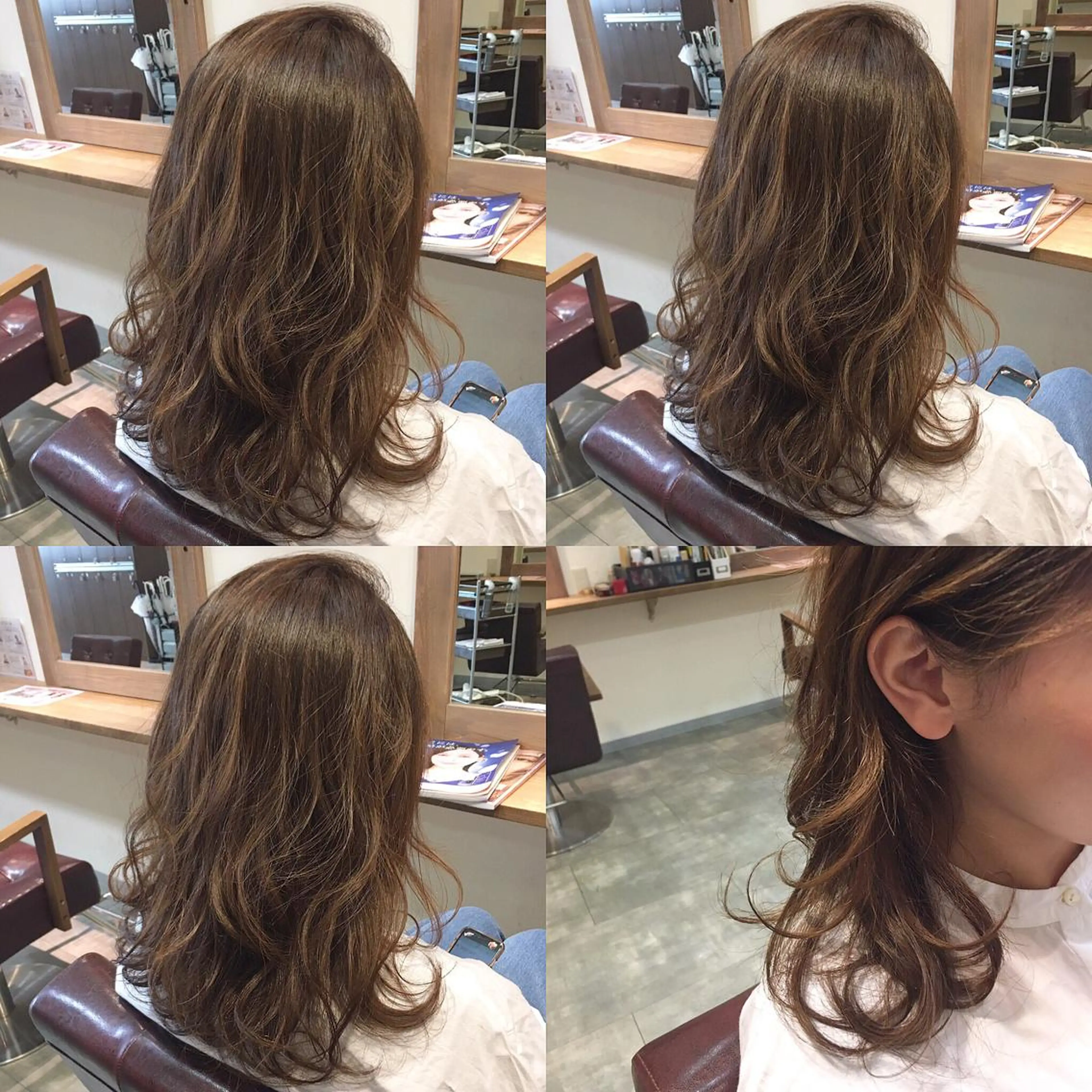 セミロング カラー アッシュ ベージュカラー イルミナカラー hair salon Ranun髪質改善のヘアスタイル