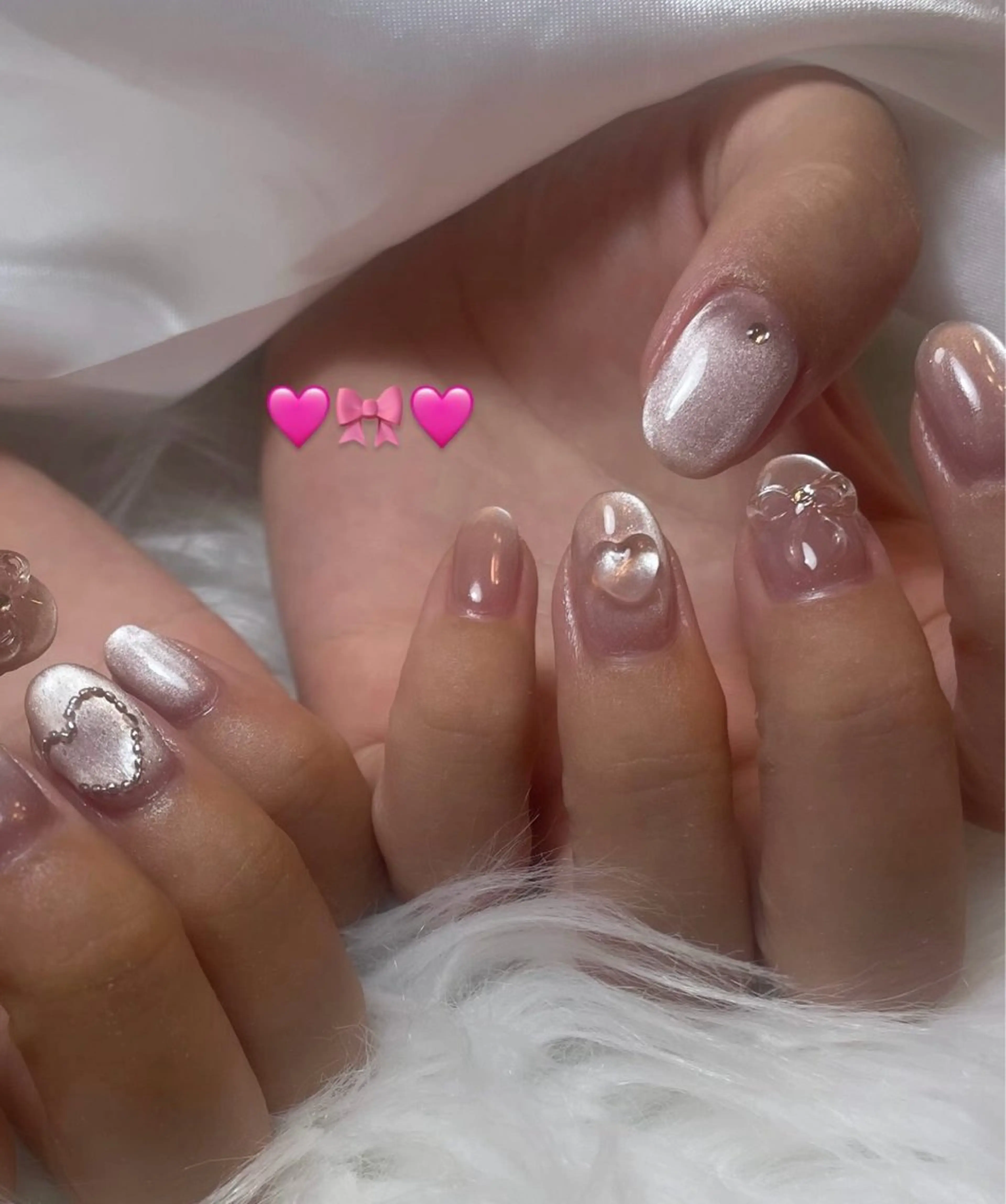 ネイル ブルー フレンチネイル キラキラネイル 韓国ネイル マグネットネイル ハンドネイル timtam --sakiのネイルデザイン