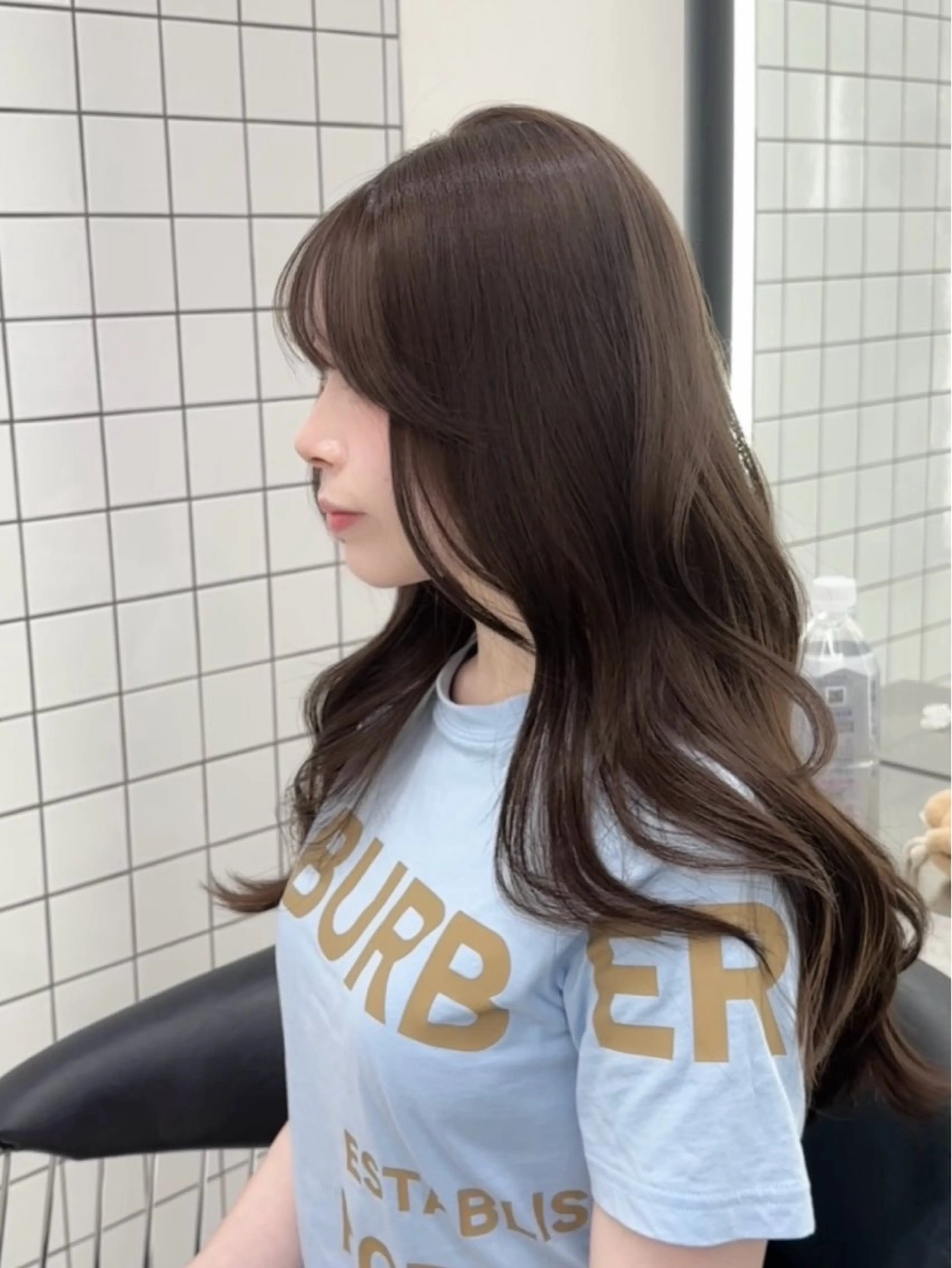 ロング 顔周りカット ブリーチなしヘーゼル 🤎透明感カラー 唯のヘアスタイル