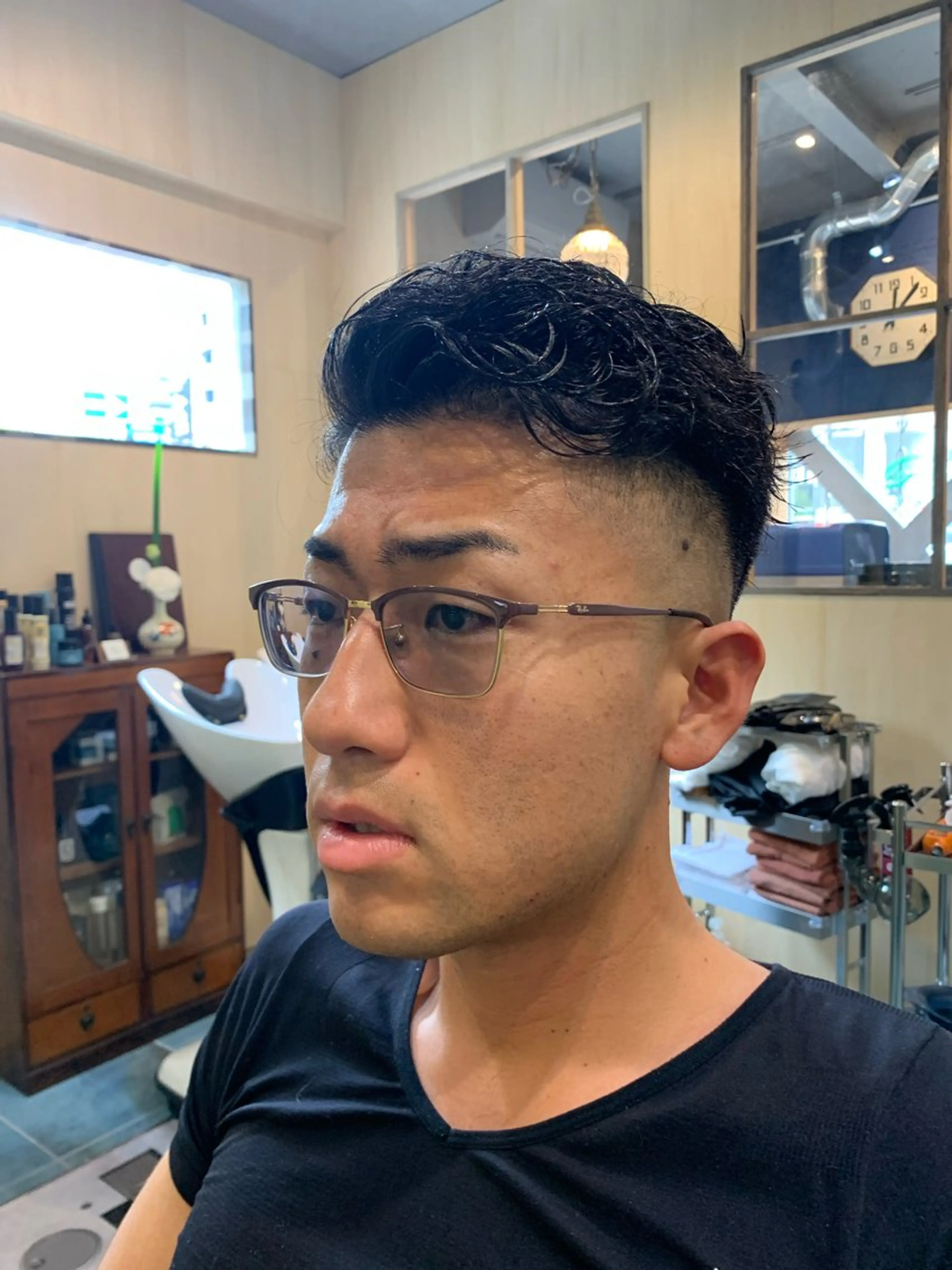 ショート ヘアアレンジ メンズ メンズパーマ 七三 くせ毛 メンズカット/パーマ 福島区SOSOのヘアスタイル