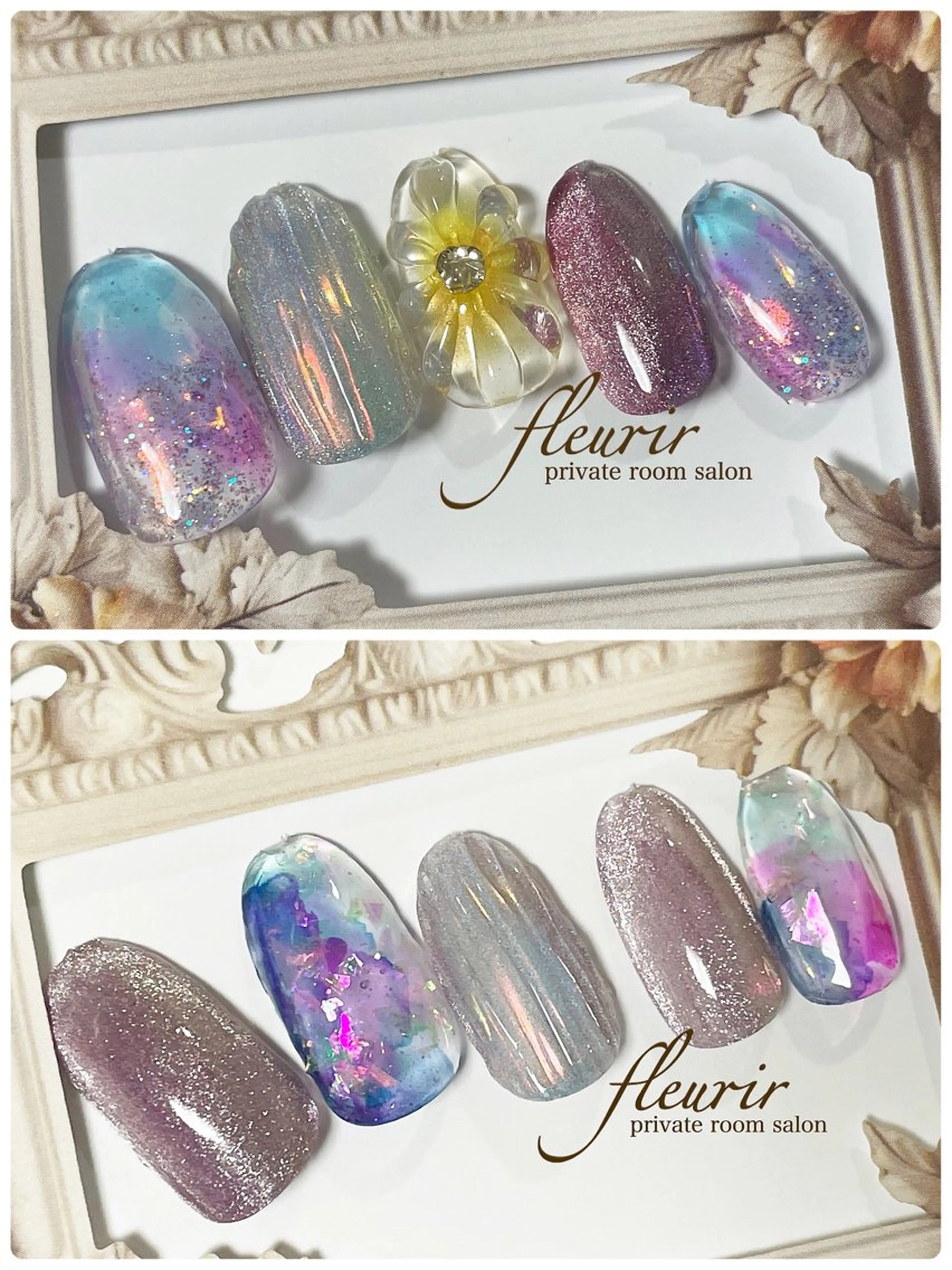 ネイル パープル フルリール 【プライベートサロンのネイルデザイン