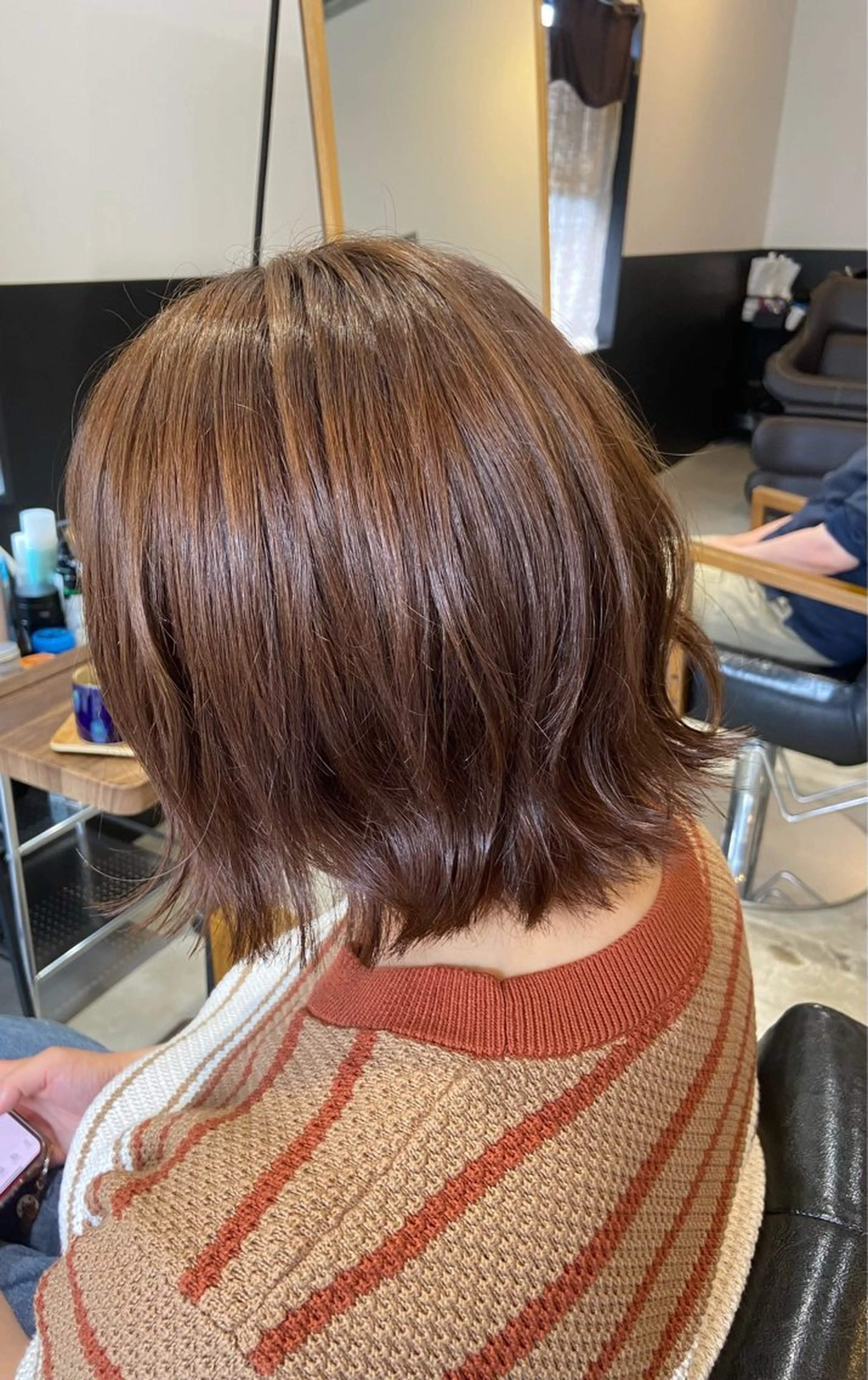 ミディアム 外ハネヘア カット ヘアカラー hair salon TOKUNAGA所属・💫縮毛矯正/ カット💫徳永あい子のヘアスタイル