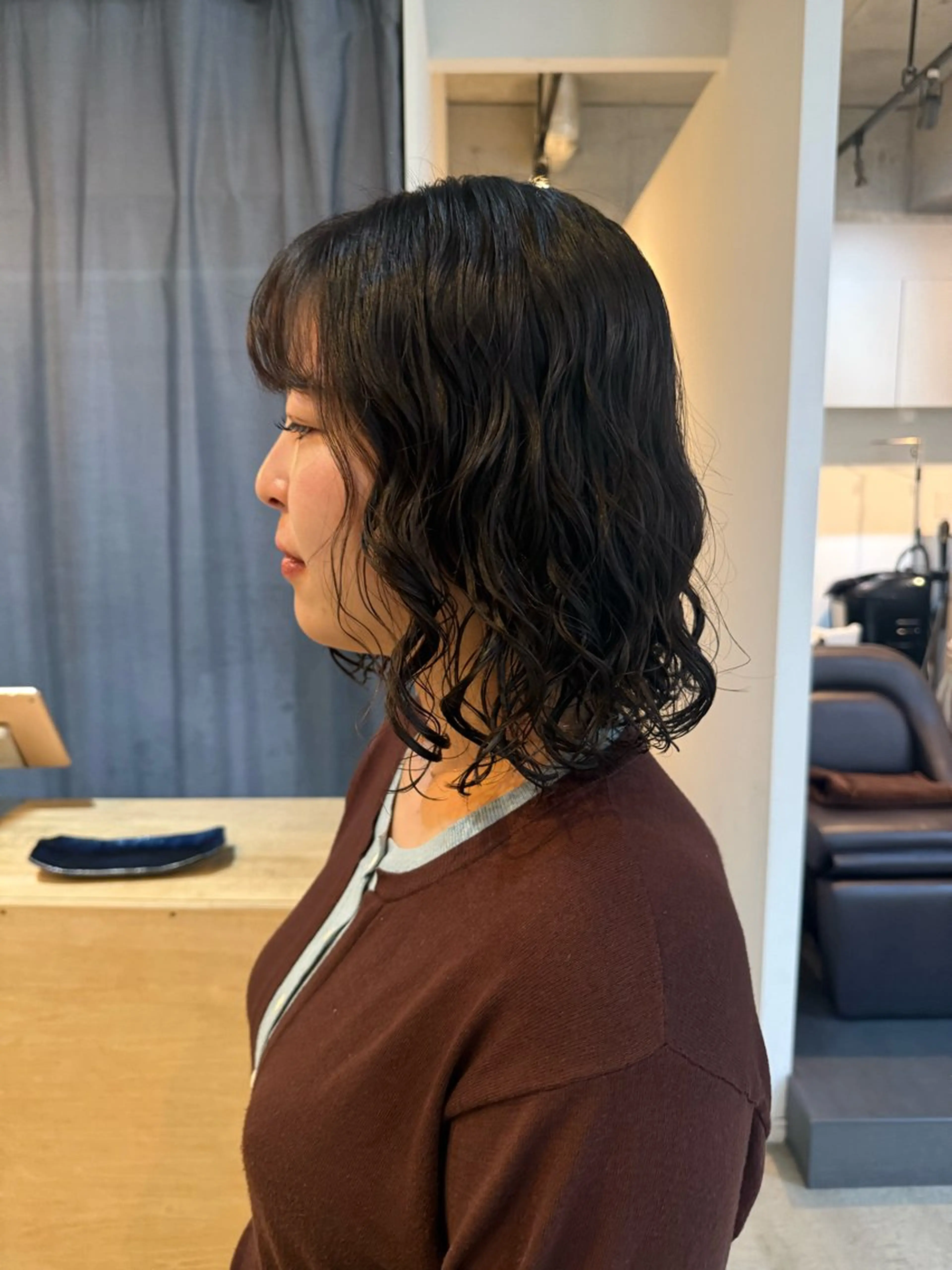 ミディアム カット パーマ デジタルパーマ/ ウェーブパーマ/神野のヘアスタイル