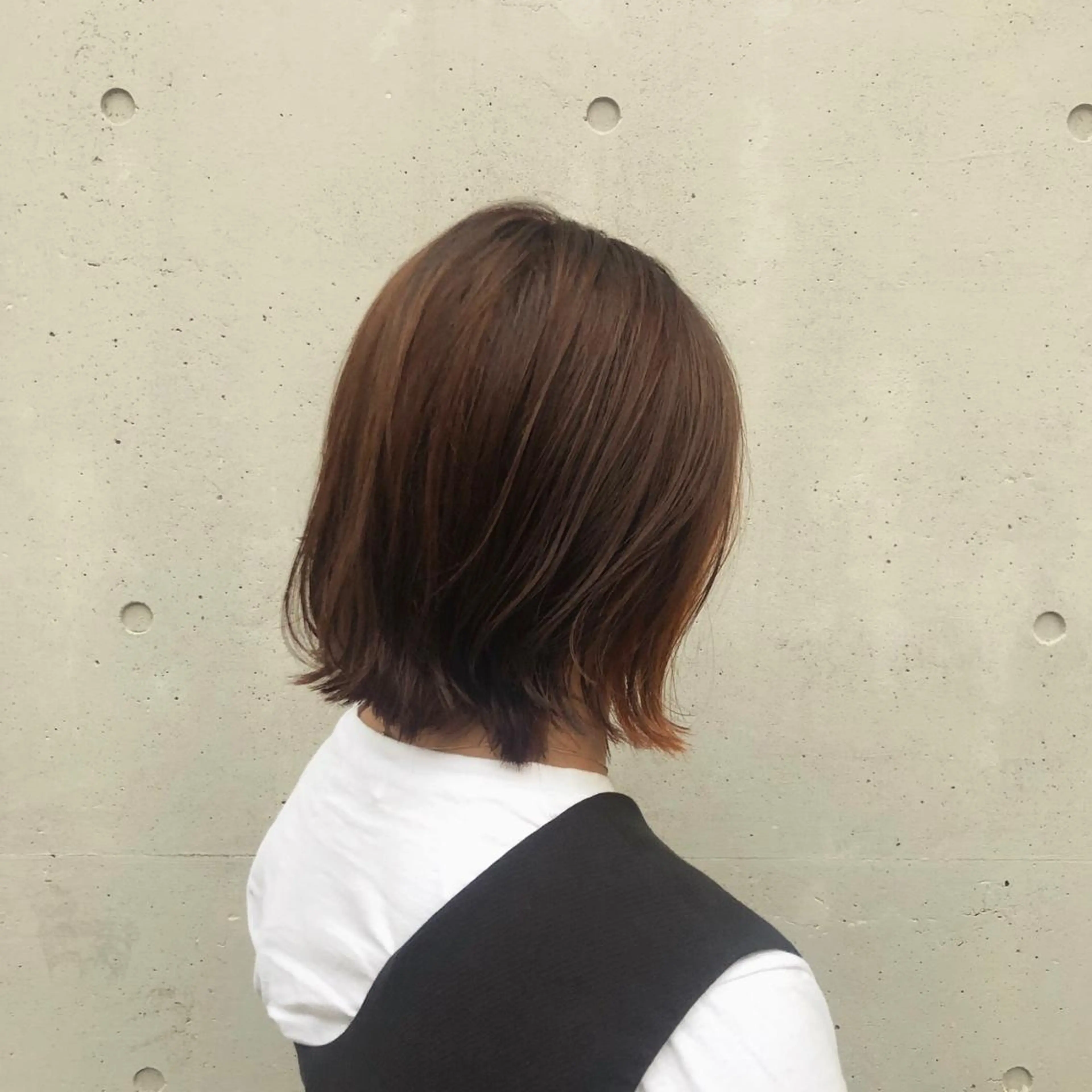 ミディアム カラー ヘアアレンジ カット ヘアカラー トリートメント 酸性縮毛矯正🧴韓国 レイヤー/髪質改善のヘアスタイル