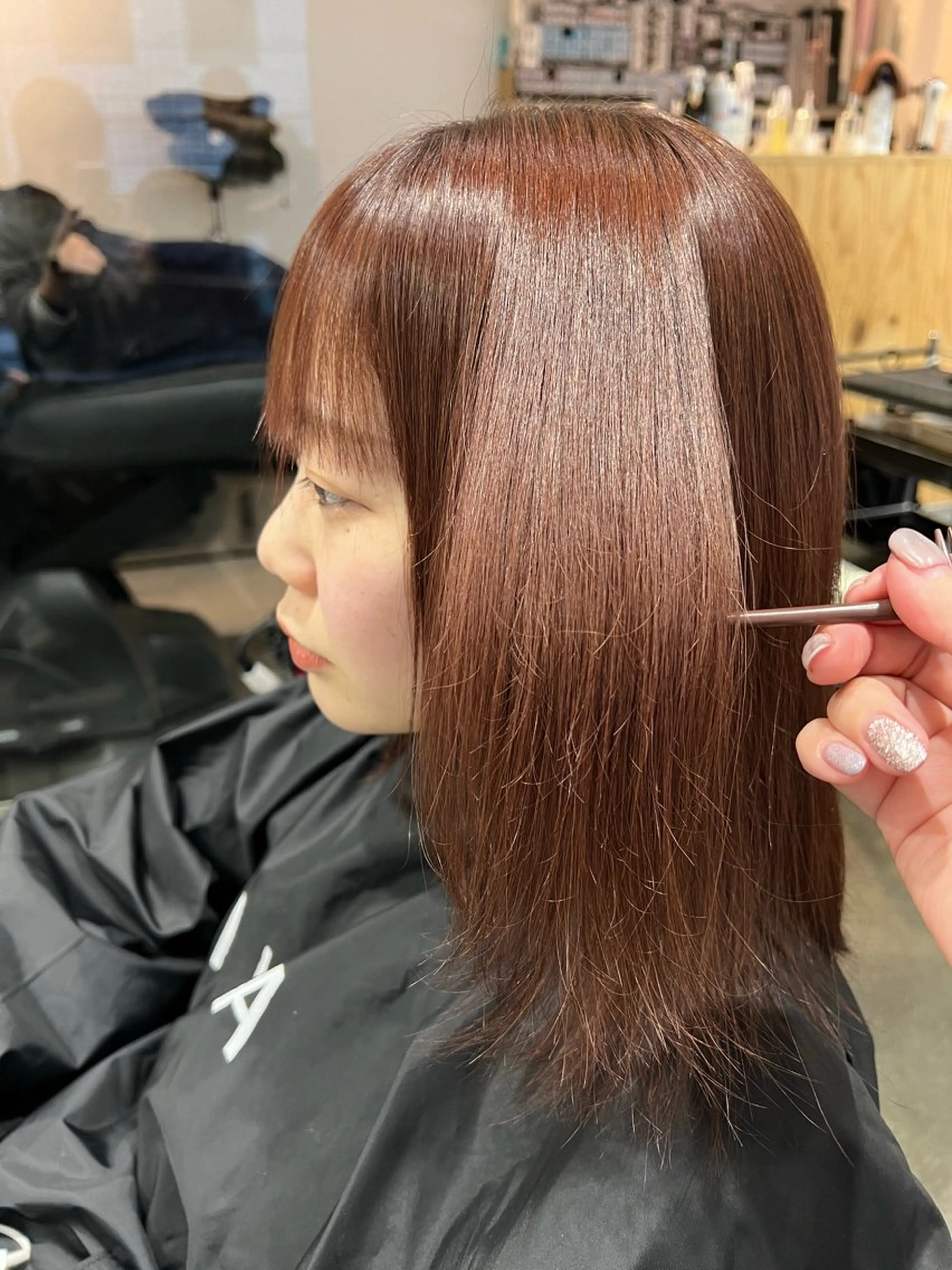 ミディアム パーマ トリートメント ストレートパーマ カット 縮毛矯正 トリートメント ✨髪質改善矯正× ブリーチ✨YU-KIのヘアスタイル