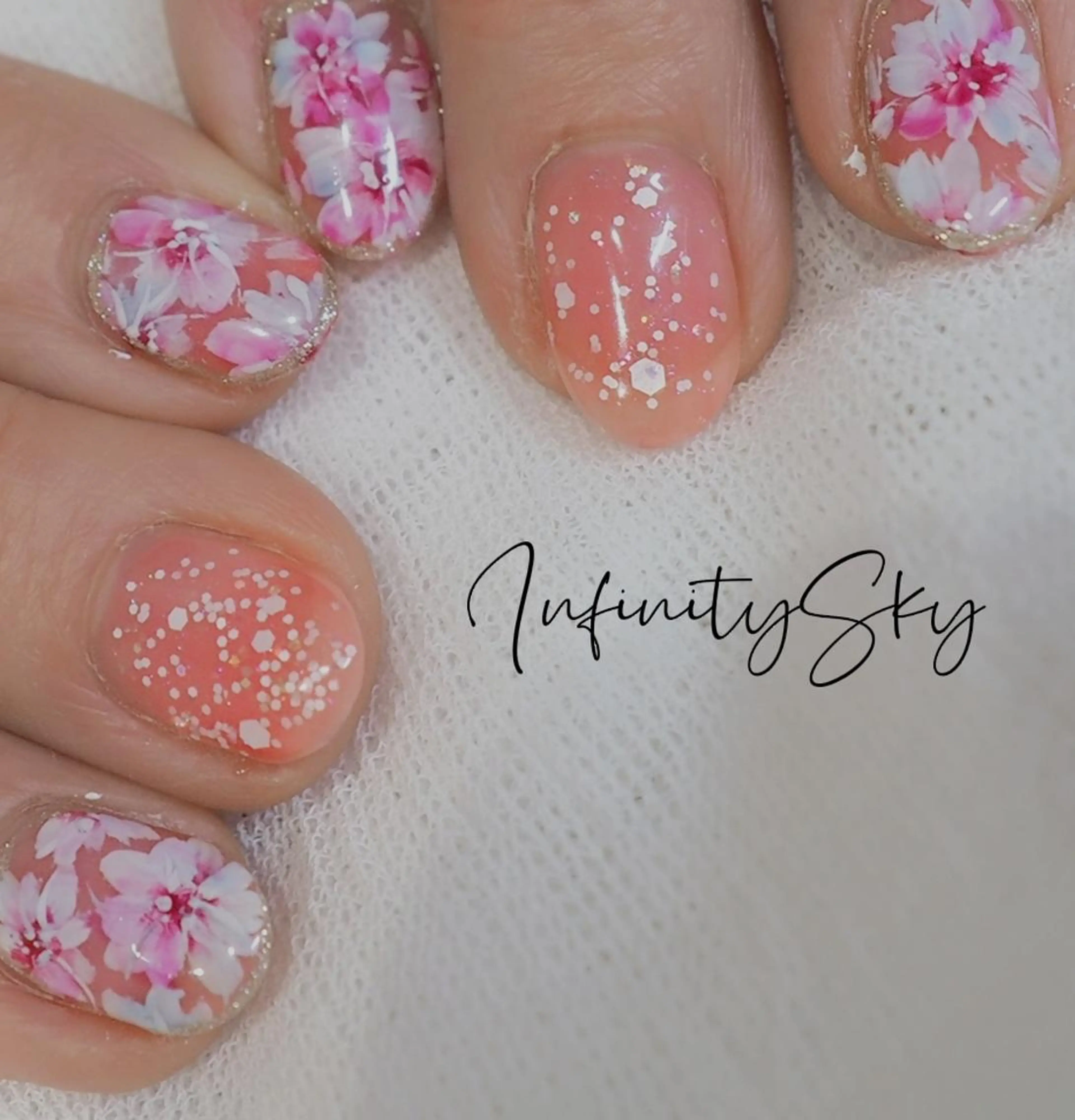 ネイル 入学式 卒業式 infinity skyのネイルデザイン