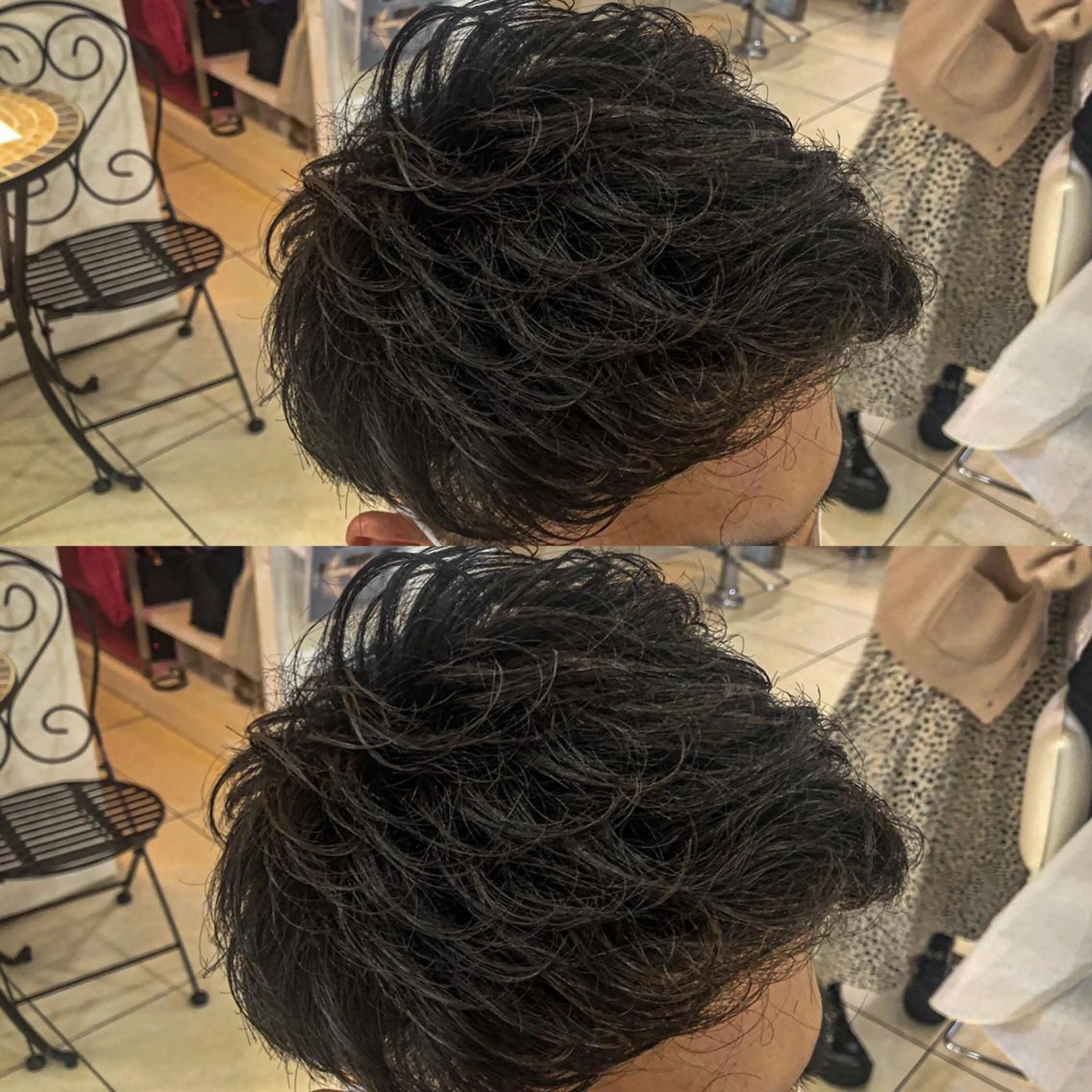 ショート パーマ メンズ アップバング メンズパーマ 刈り上げ 韓国風メンズ/毛流れ ヘアなら須田龍世のヘアスタイル