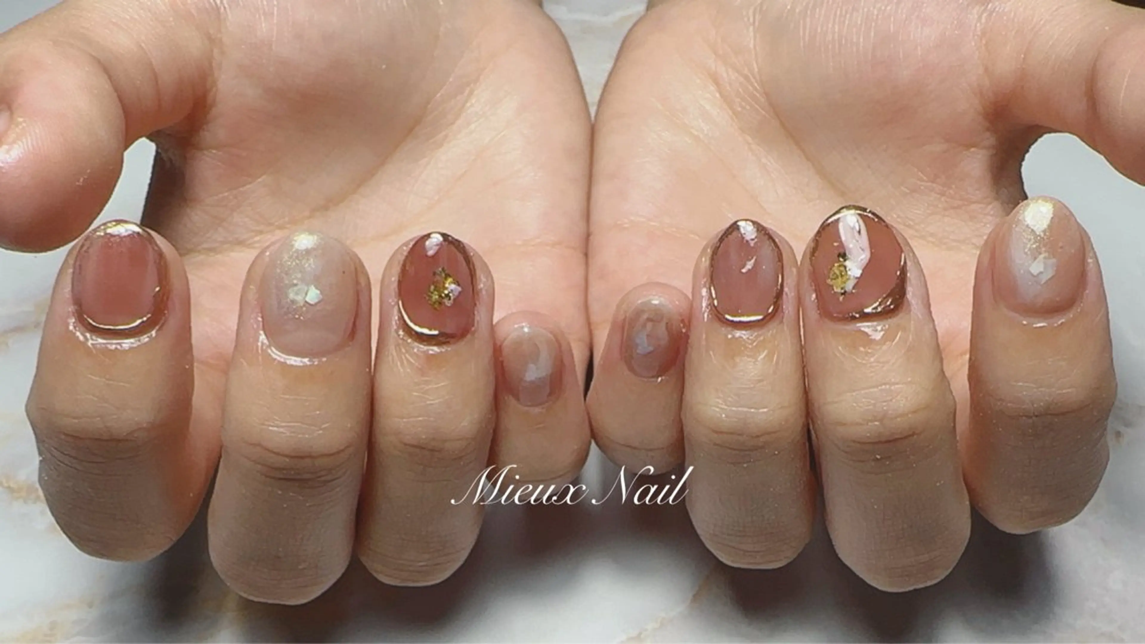 ネイル ブルー ジェルネイル パラジェル ハンドネイル 市川 麻衣子のネイルデザイン