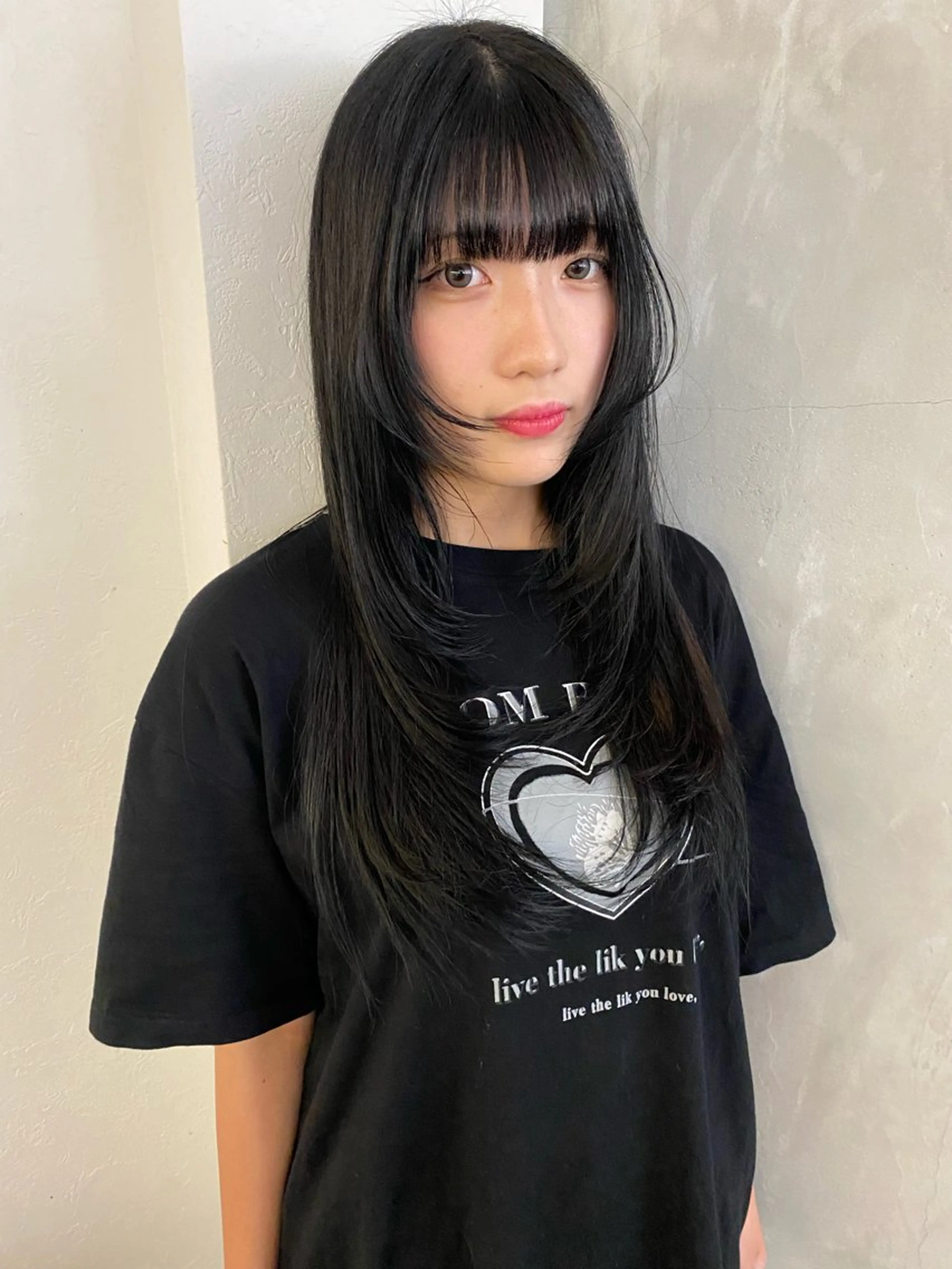 ロング カラー ダークグレー レイヤーカット 森貴裕/ベージュ/ パーマ/オリーブのヘアスタイル