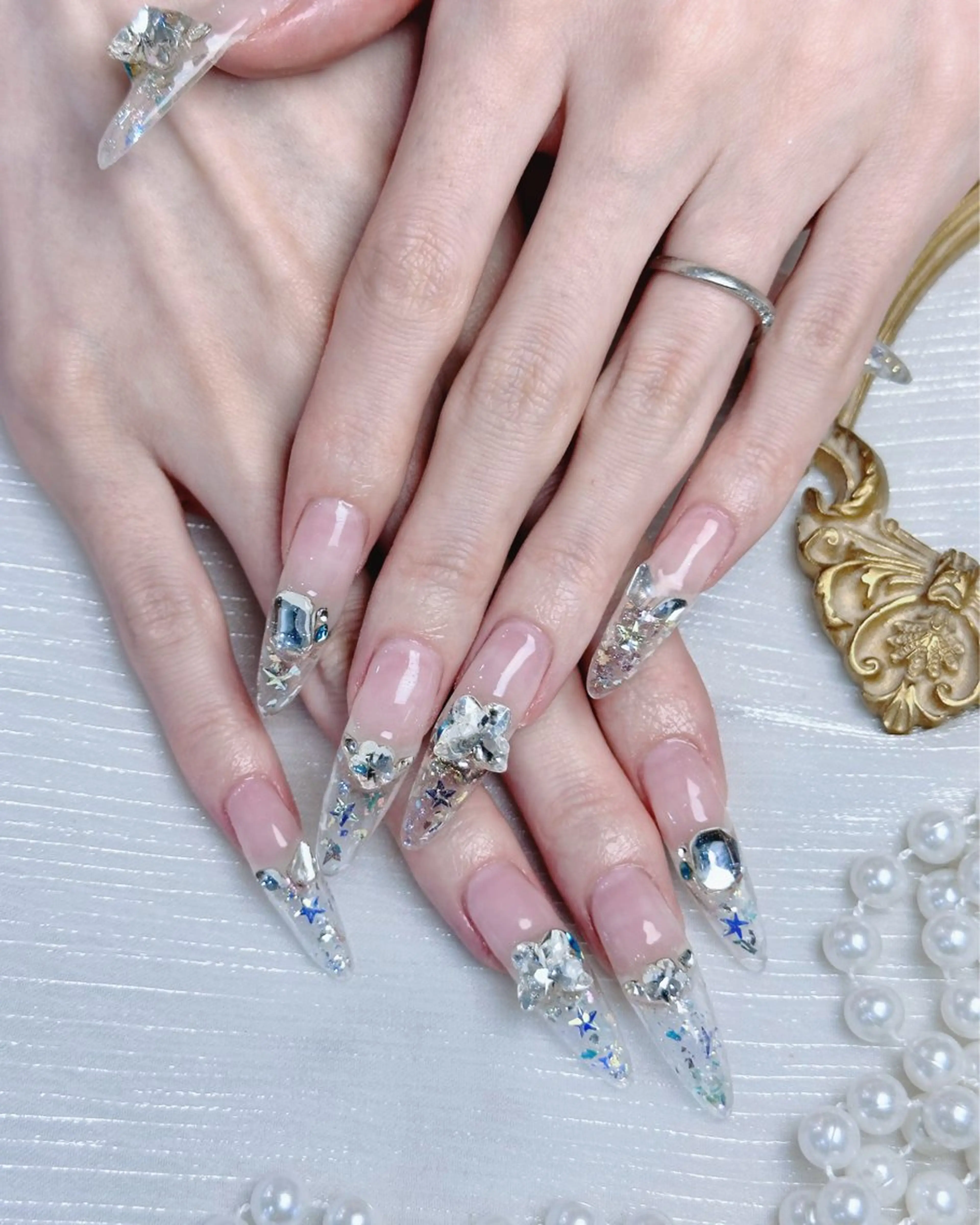 ネイル アートネイル フットネイル ジェルネイル ハート マグネットネイル Babarla　Nail　Salon所属・babarla Nailのネイルデザイン