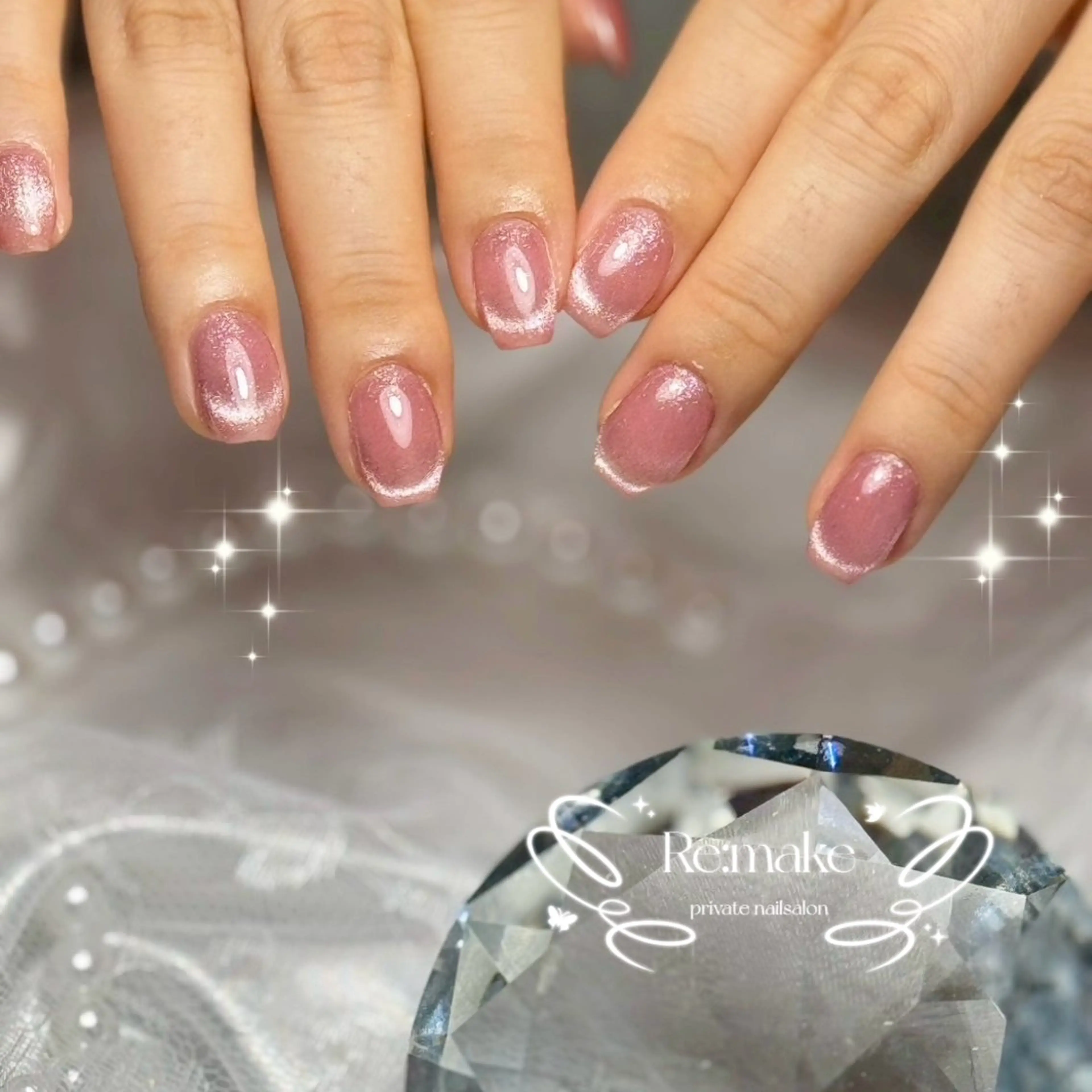 ネイル フレンチネイル マグネットネイル マグネットフレンチ Re:make uranのネイルデザイン
