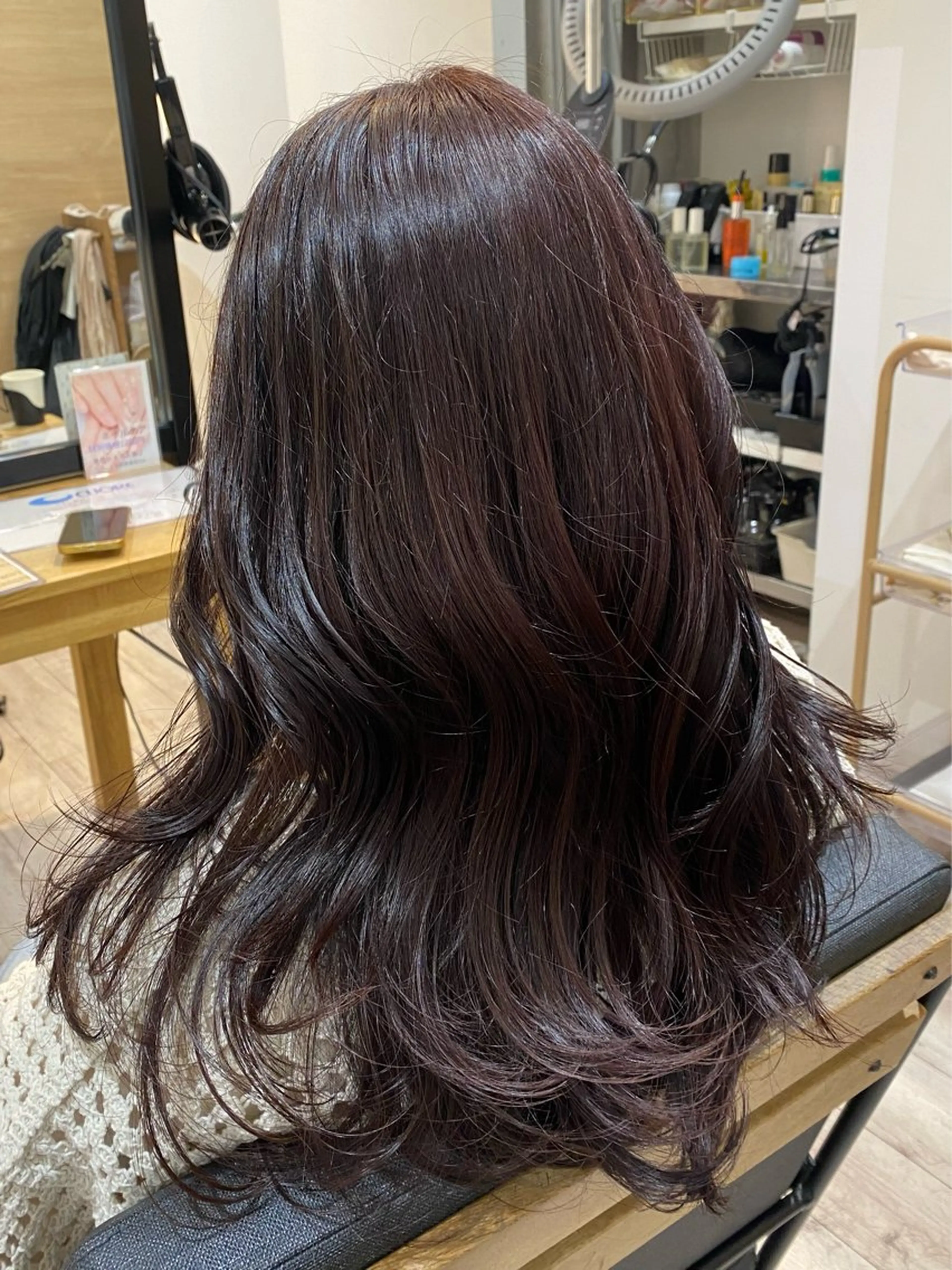 ロング カラー カット パーマ h Blanche 丸山 稚葉のヘアスタイル