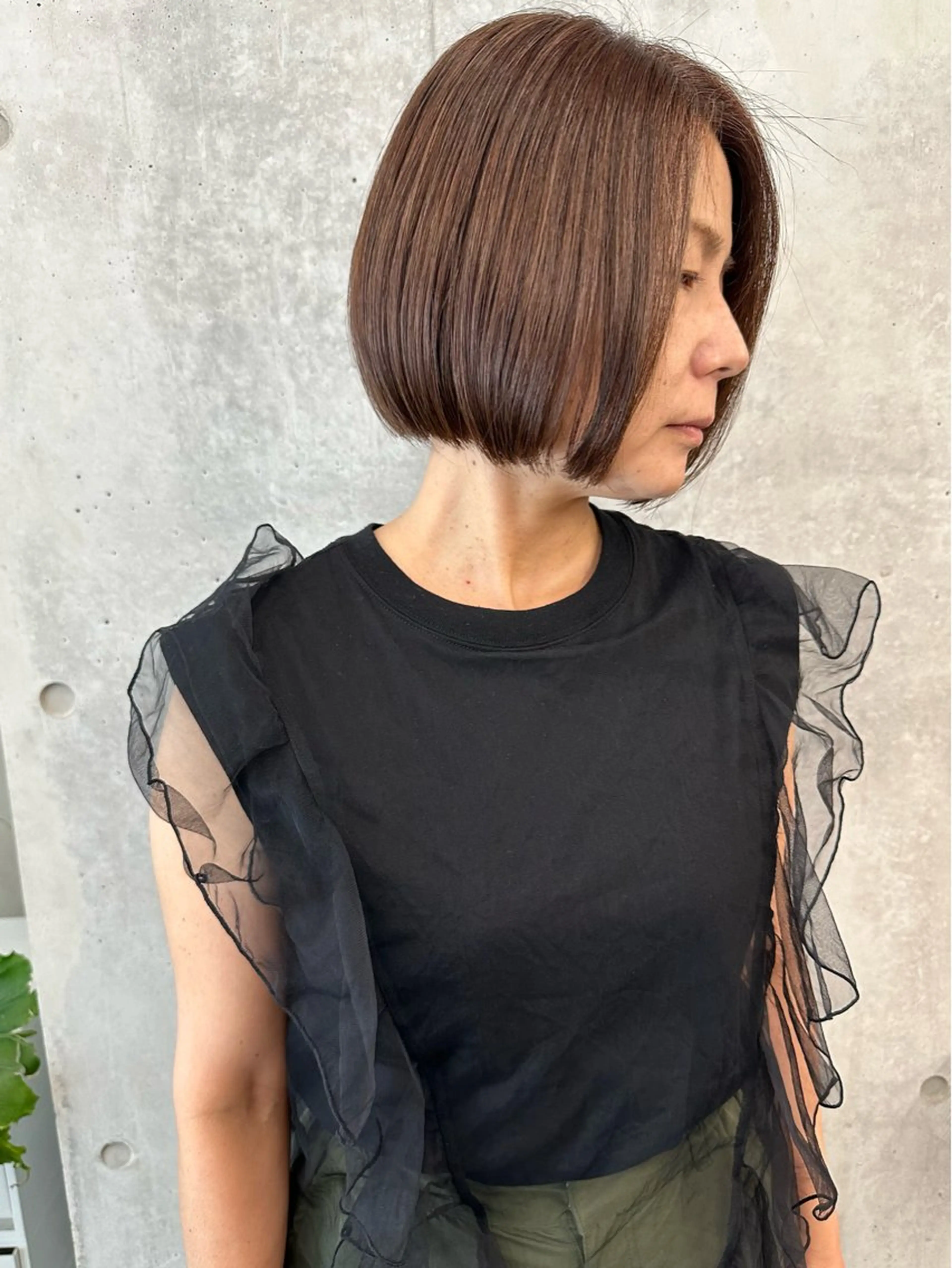 ミディアム カット 小顔ボブ/お悩み解決 /ボブパーマ/とういのヘアスタイル