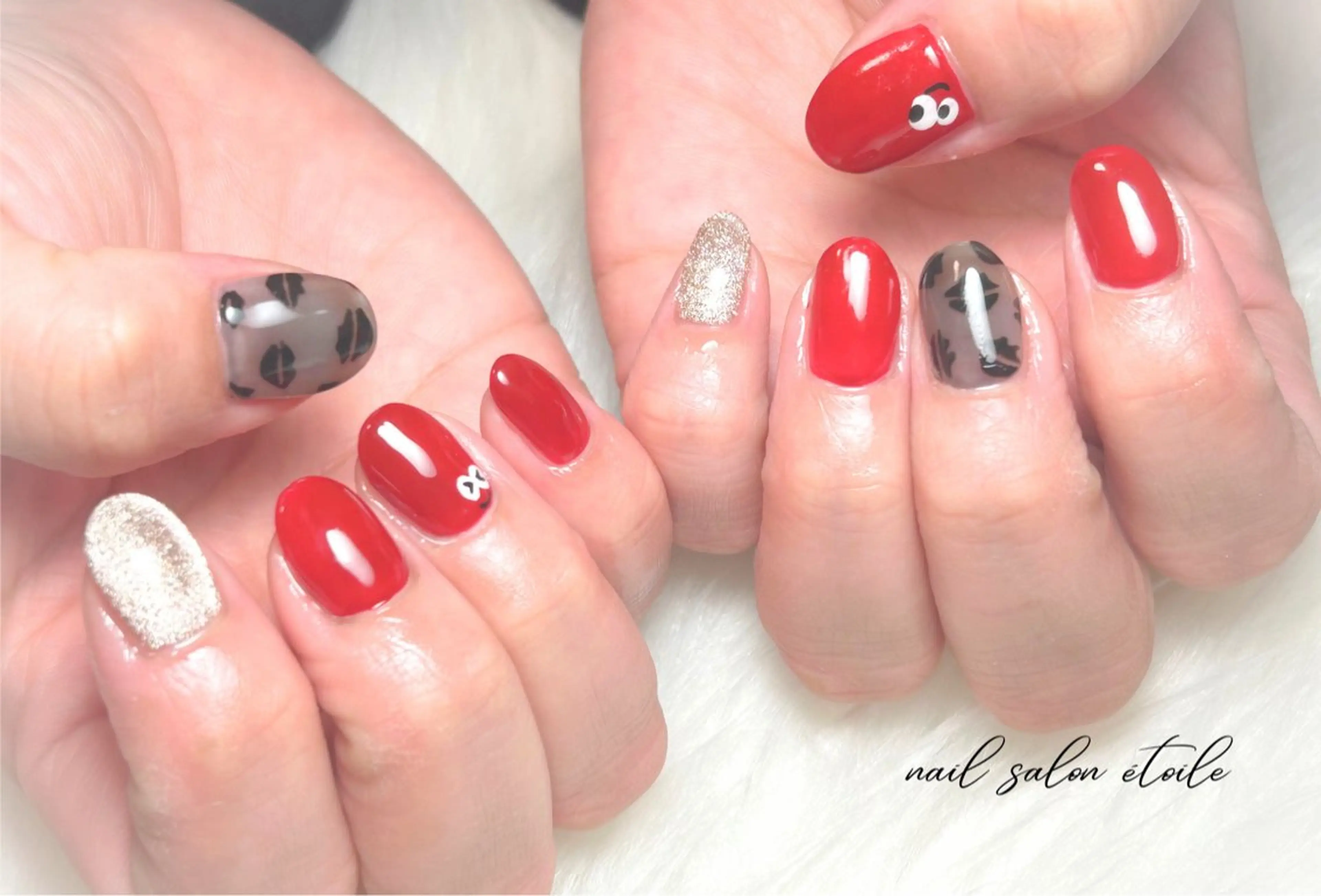 ネイル 赤色 ハンドネイル nail salon étoileのネイルデザイン