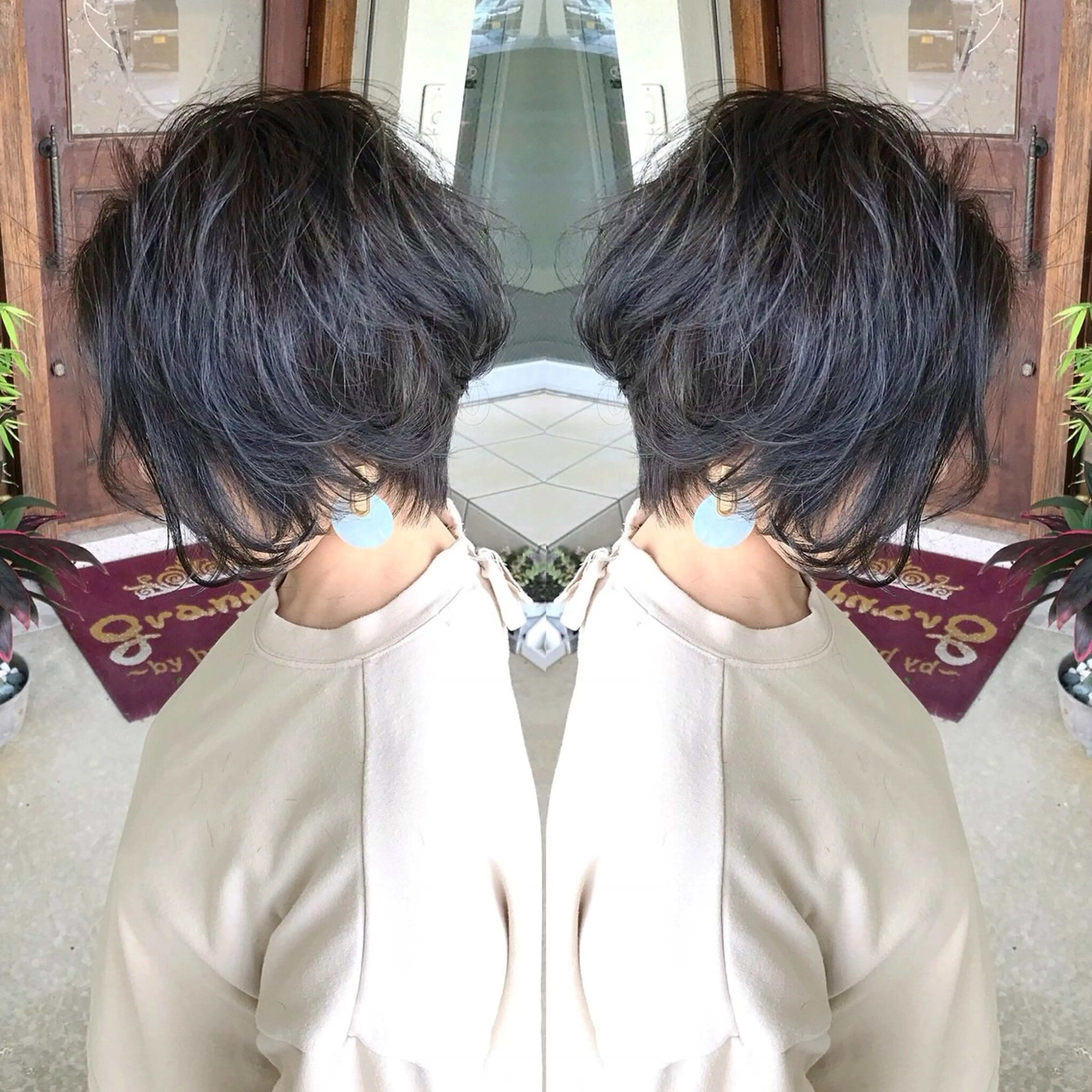 ショート カラー イルミナカラー カット ヘアカラー grand juteのヘアスタイル