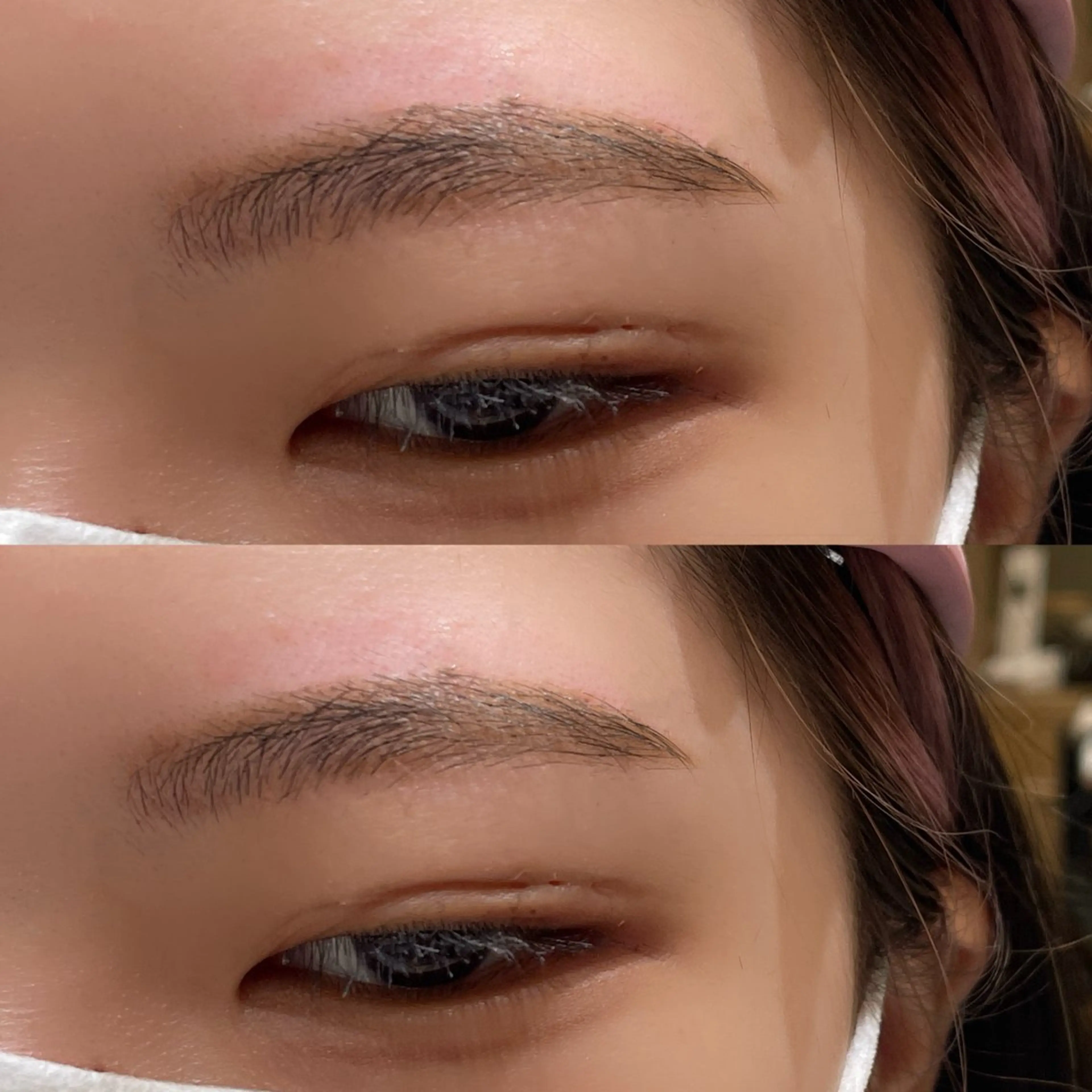 アイブロウ 眉毛ワックス脱毛 ワックス脱毛 眉カット レイヤー/顔周り/透 明感カラー/うる艶のヘアスタイル