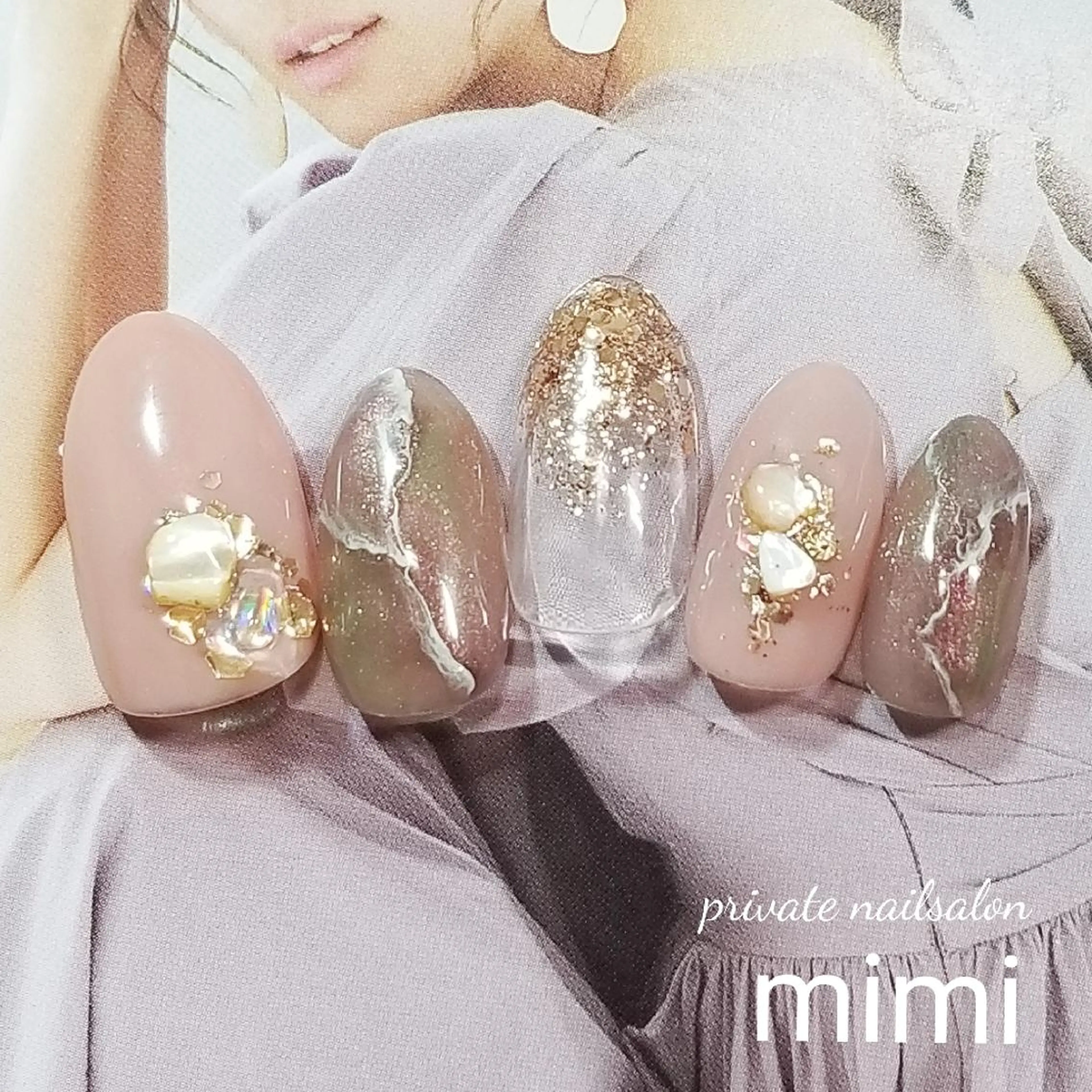 ネイル 大理石ネイル(マーブル) 博多ネイル ｍｉｍｉのネイルデザイン