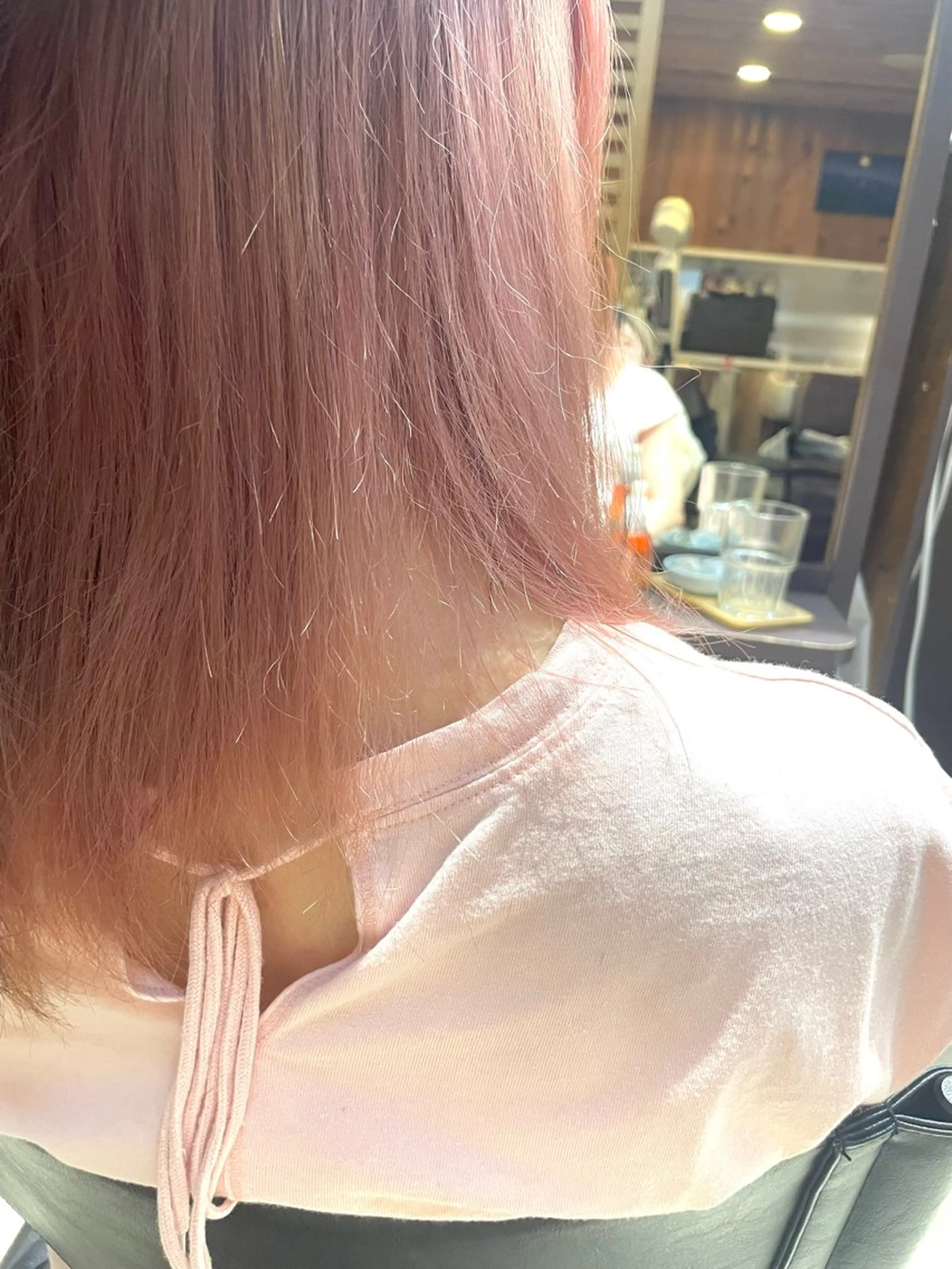 ミディアム カラー ベージュカラー ピンクカラー ピンクベージュ ash  takasaki所属・大塚 友茉のヘアスタイル