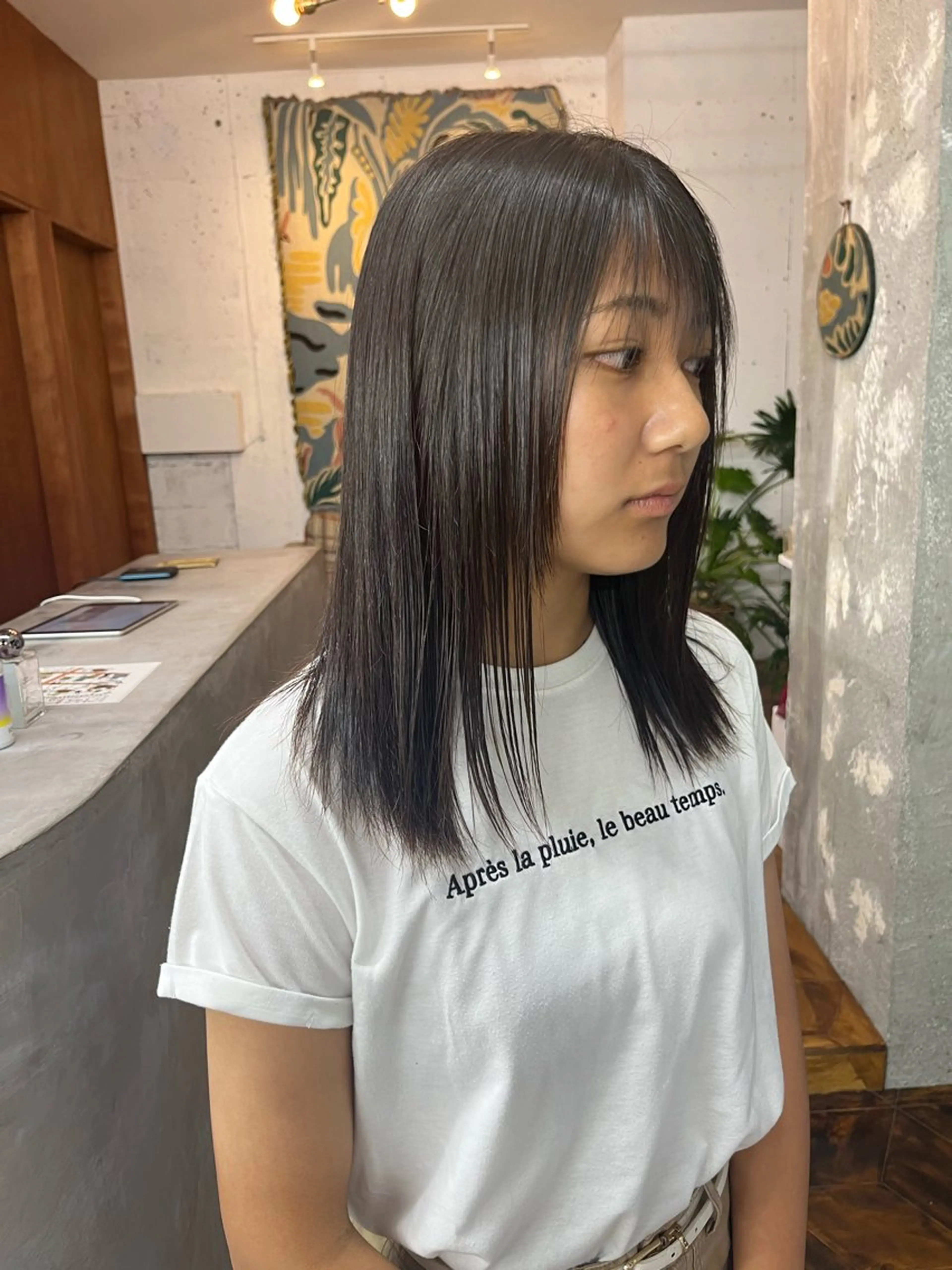 セミロング 縮毛矯正 🫧透明感カラー🫧 ハシモトタケルのヘアスタイル