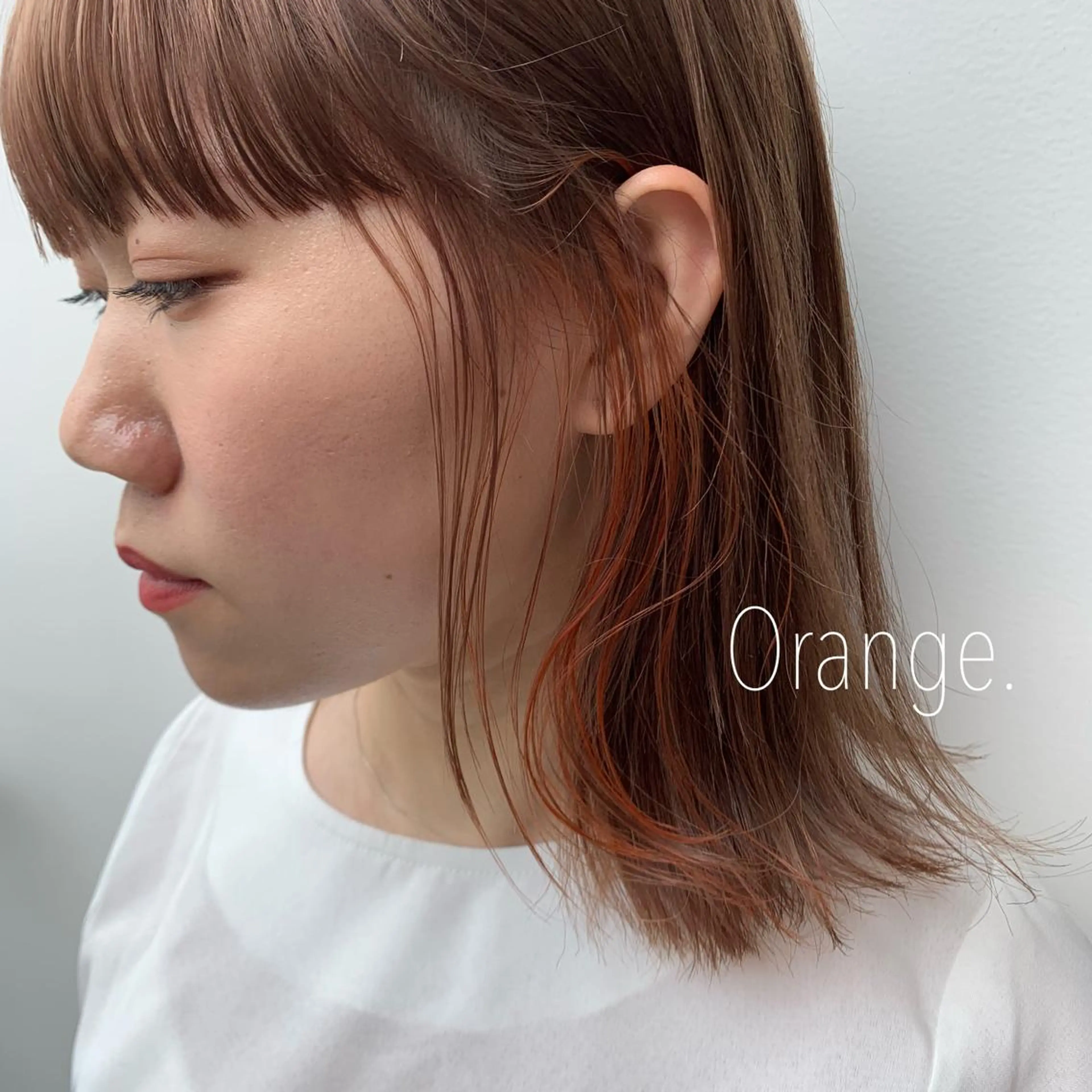 ミディアム カラー ヘアアレンジ インナーカラー 江原 綾花のヘアスタイル