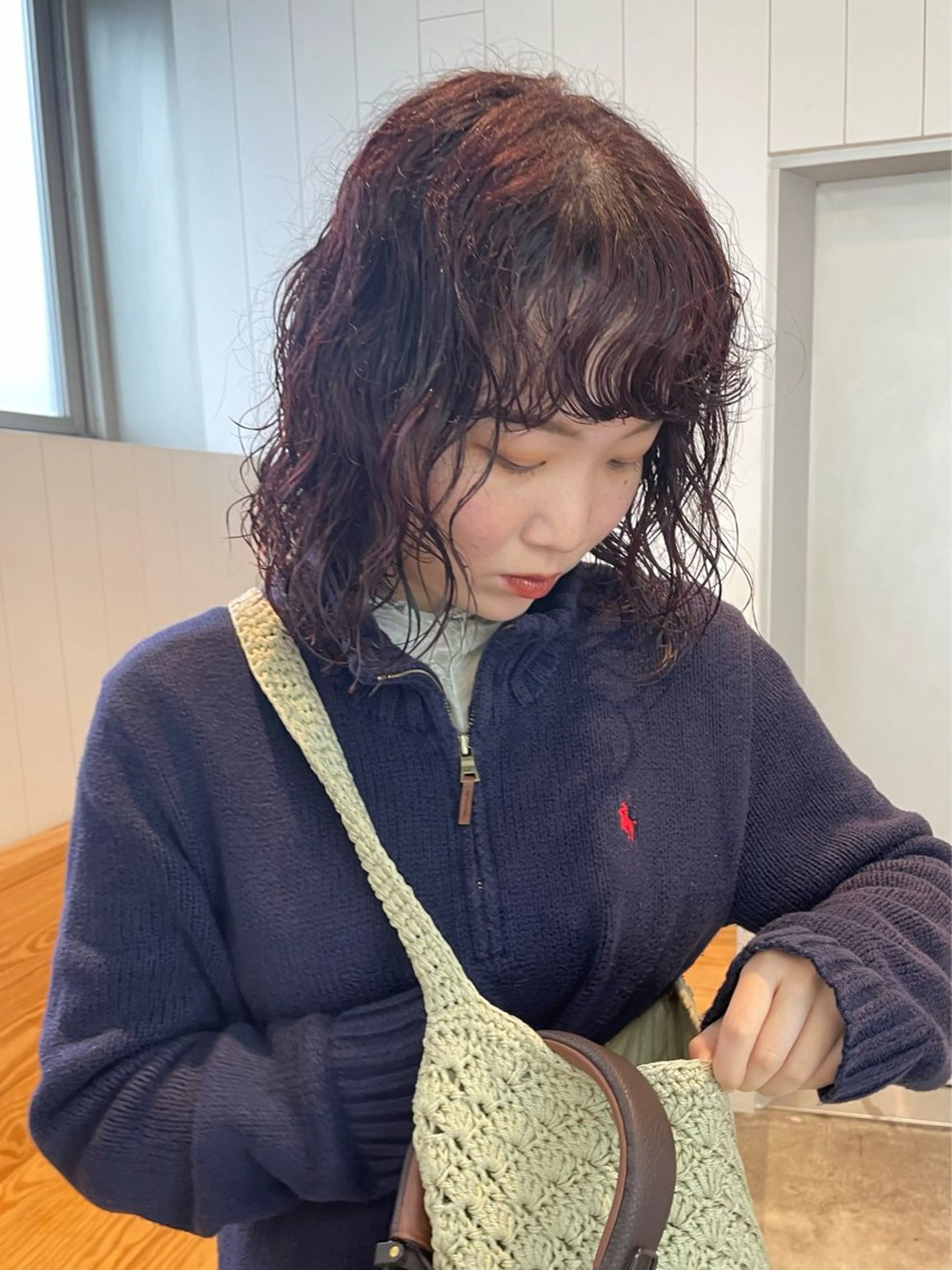 ミディアム パーマ ミディアムレイヤー ミディアムパーマ レイヤーカット カット パーマ トリートメント Kouta/似合わせ /パーマ/カラーのヘアスタイル