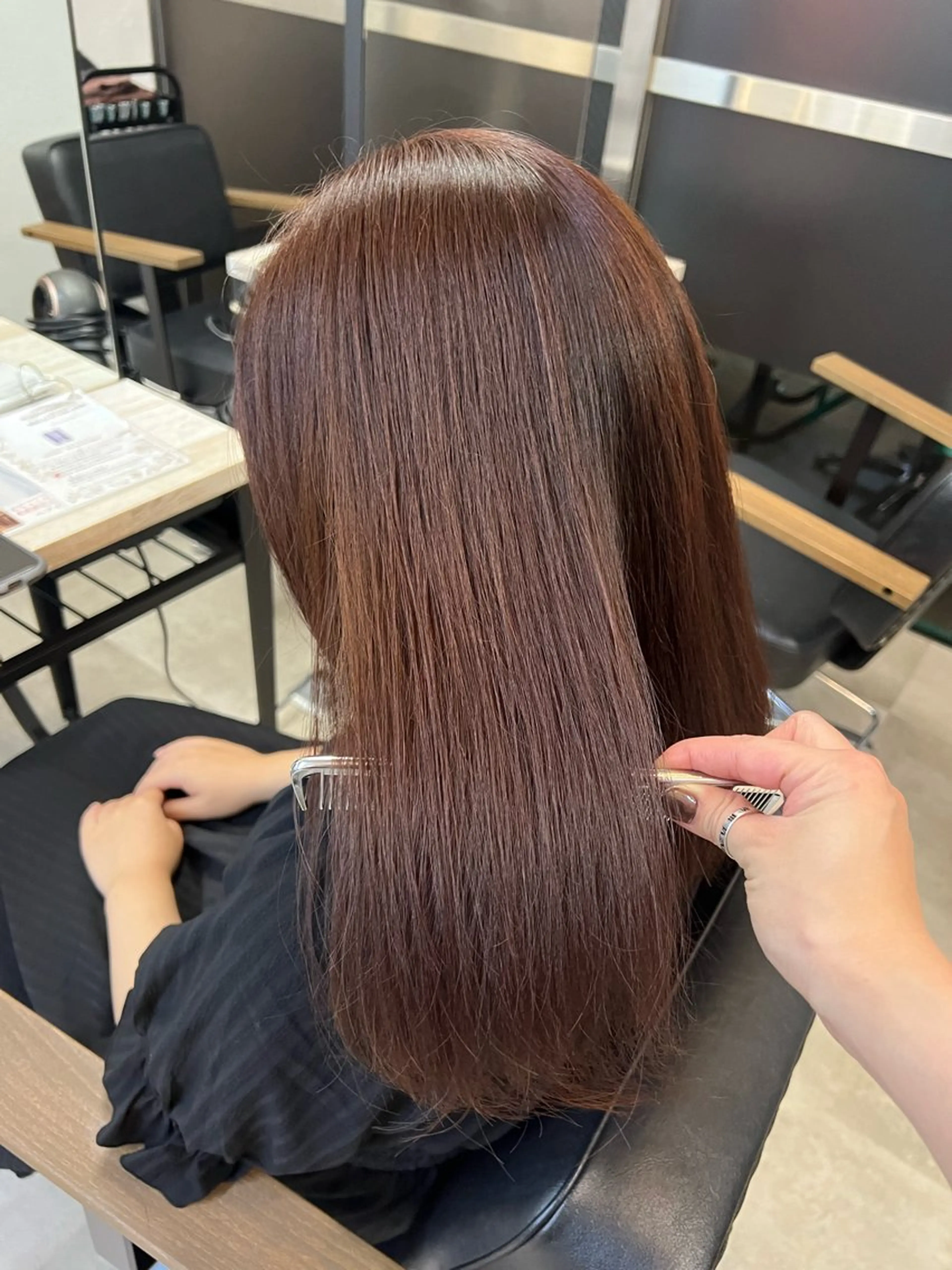 セミロング カラー 🥀韓国ヘア🥀 宮津真菜のヘアスタイル