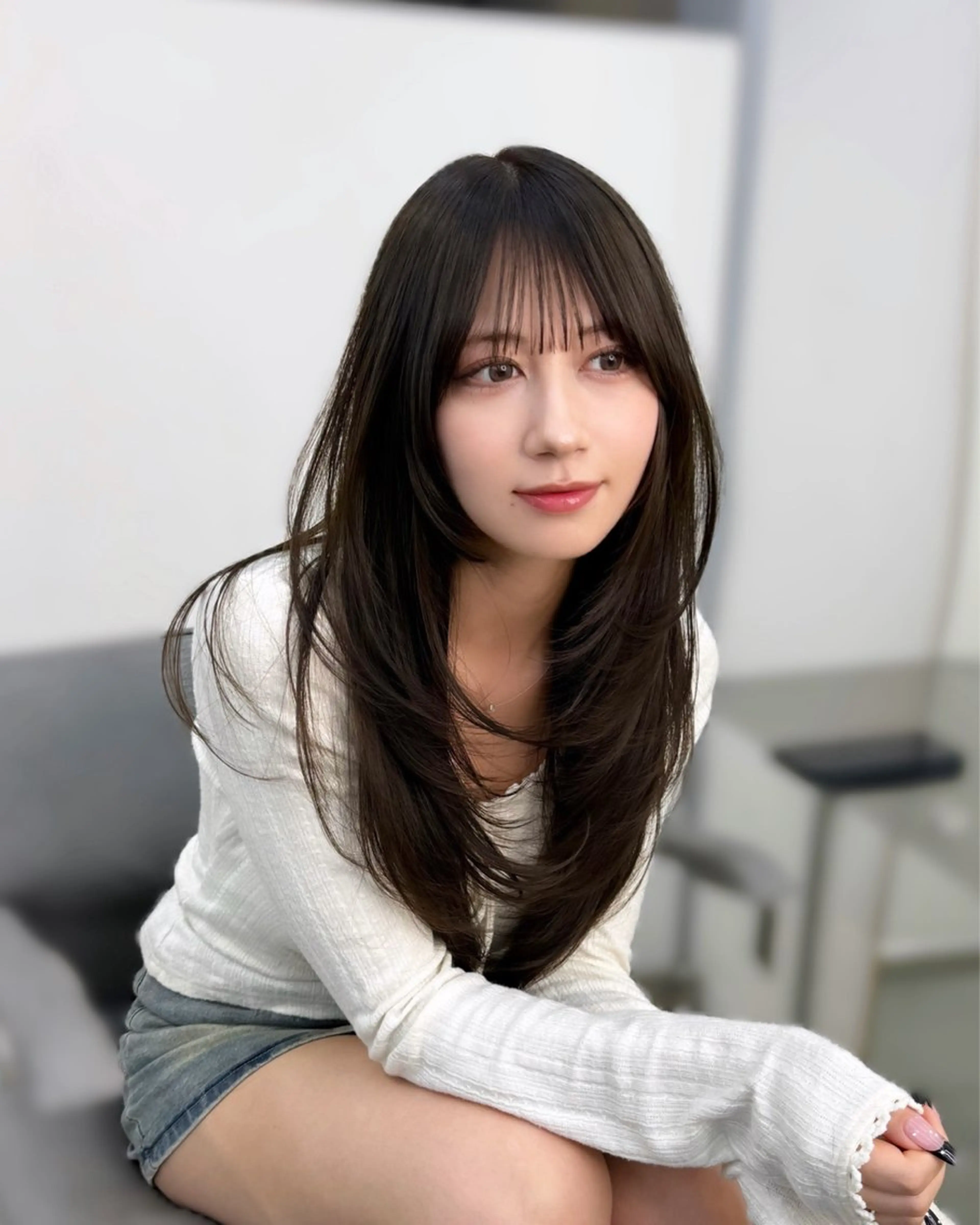 ロング カット 縮毛矯正 トリートメント 🦋韓国系指名No1 店長/圓山 祐也🦋のヘアスタイル