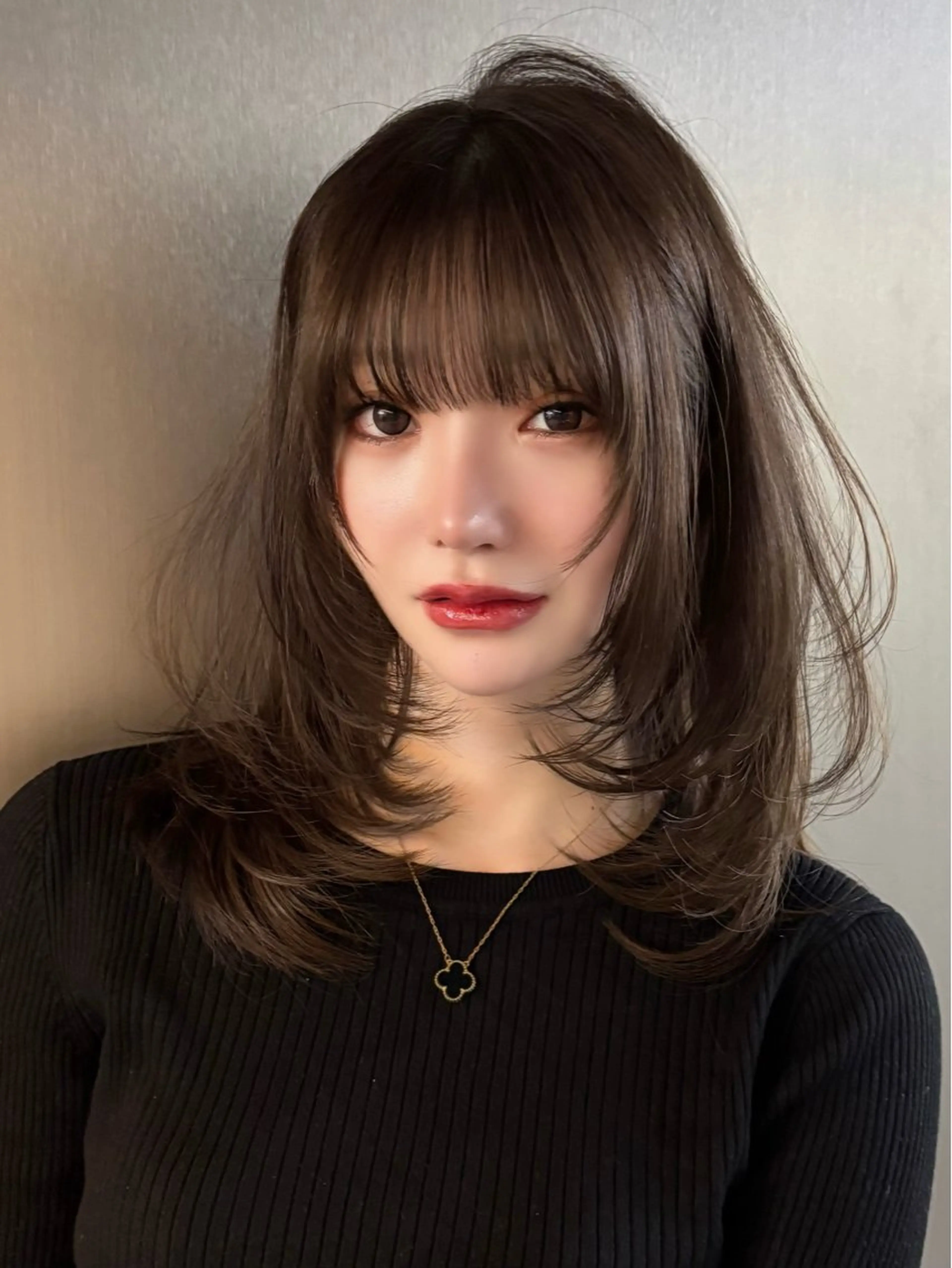 セミロング レイヤーカット カット ヘアカラー 堤 翔平のヘアスタイル
