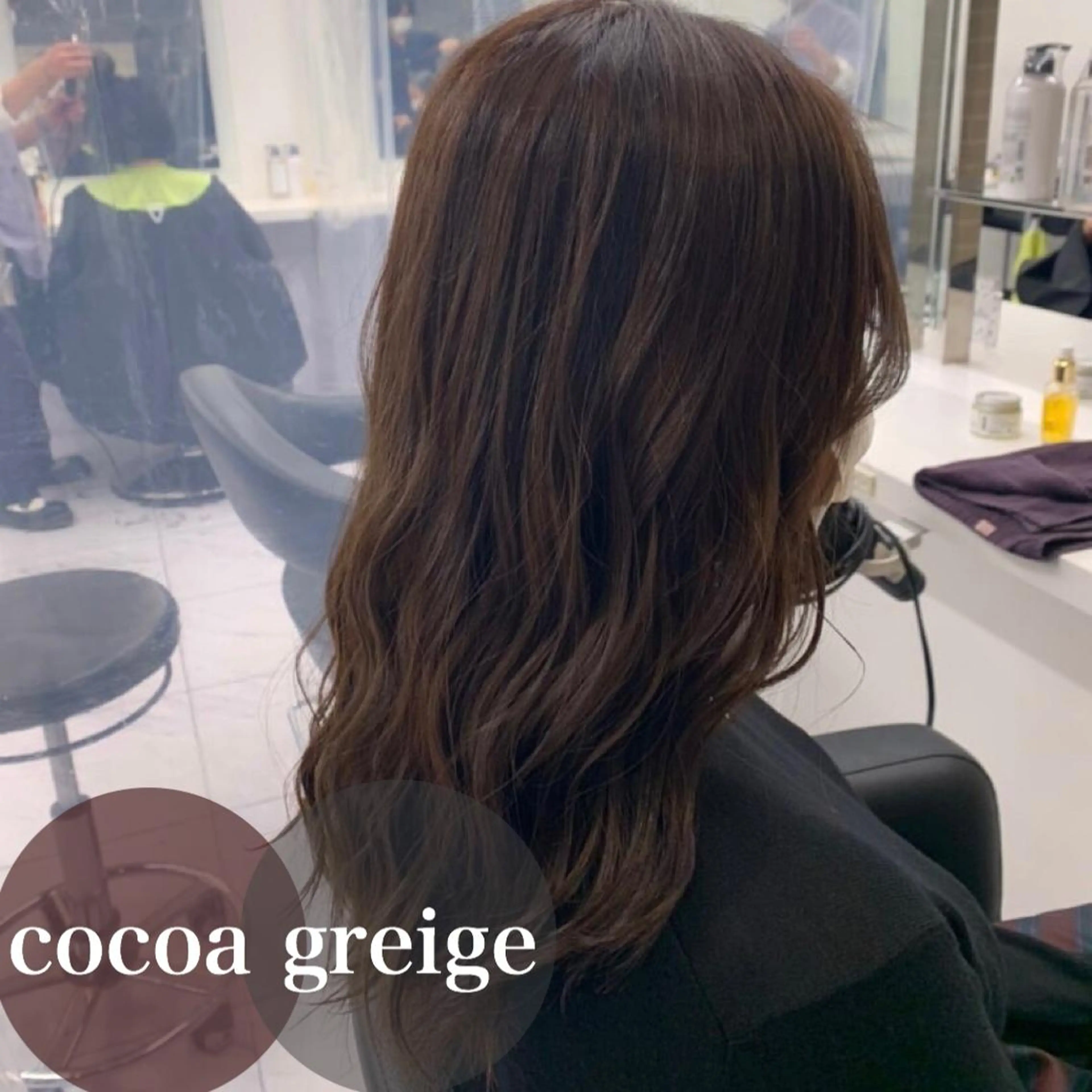 ミディアム カラー パーマ ヘアアレンジ キッズ ネイル マツエク・マツパ 🦋透明感グレージュ /韓国レイヤー🦋のヘアスタイル