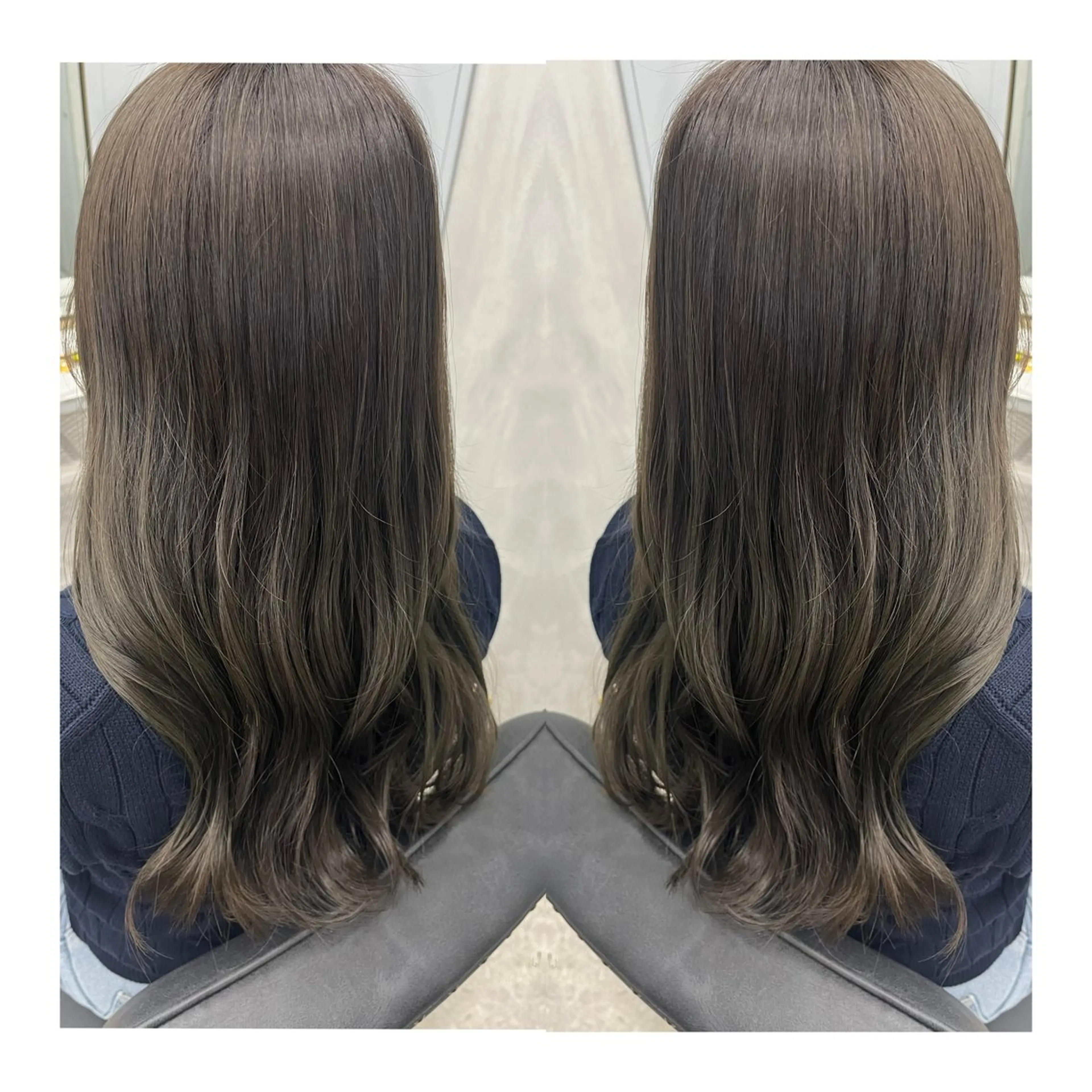 ロング カット ヘアカラー トリートメント 🩶韓国艶髪🇰🇷 下本夕綺のヘアスタイル