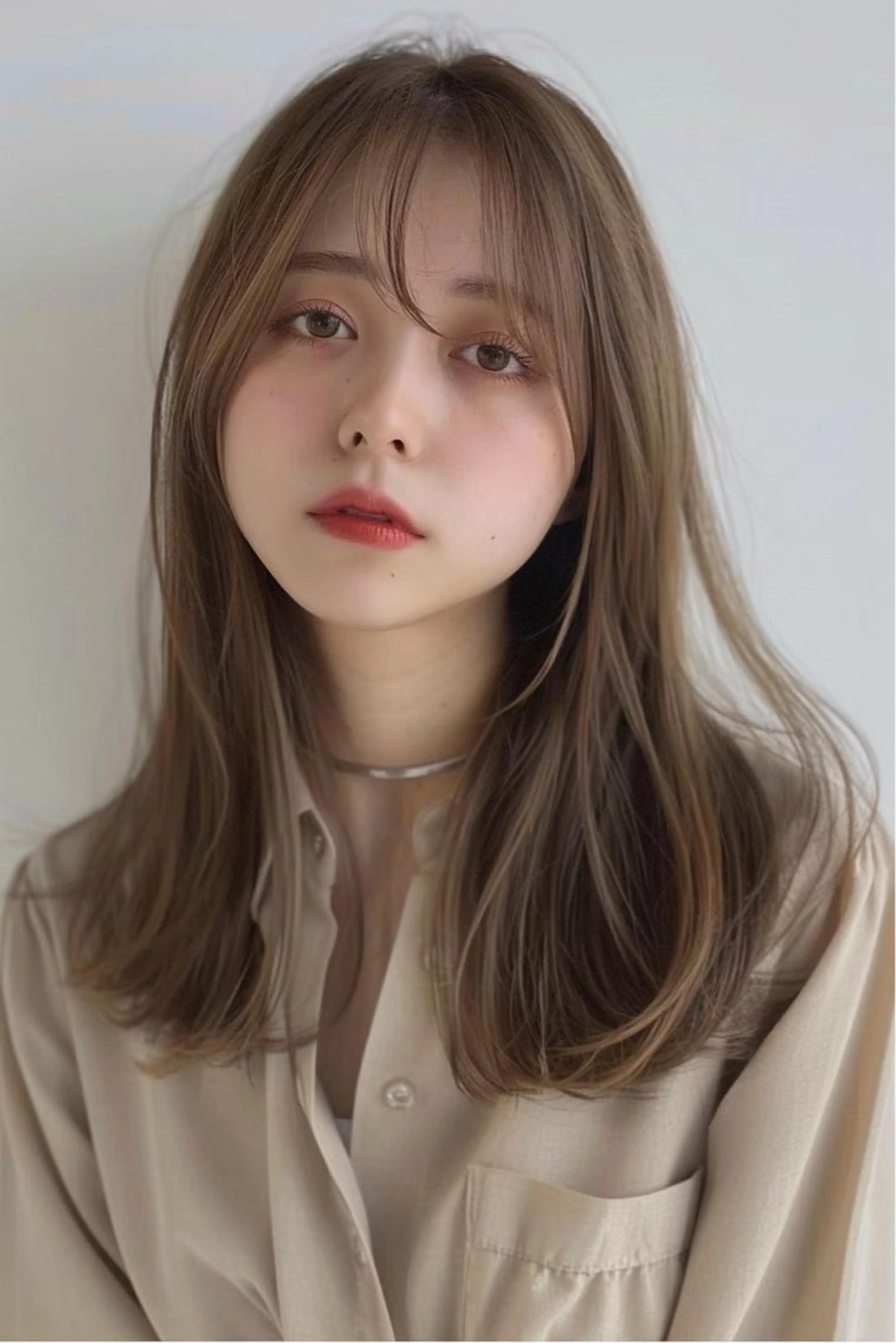 セミロング 髪質改善 韓国風ヘア レイヤーカット カット ヘアカラー トリートメント 最新ケアカラー 髪質改善YUTOのヘアスタイル