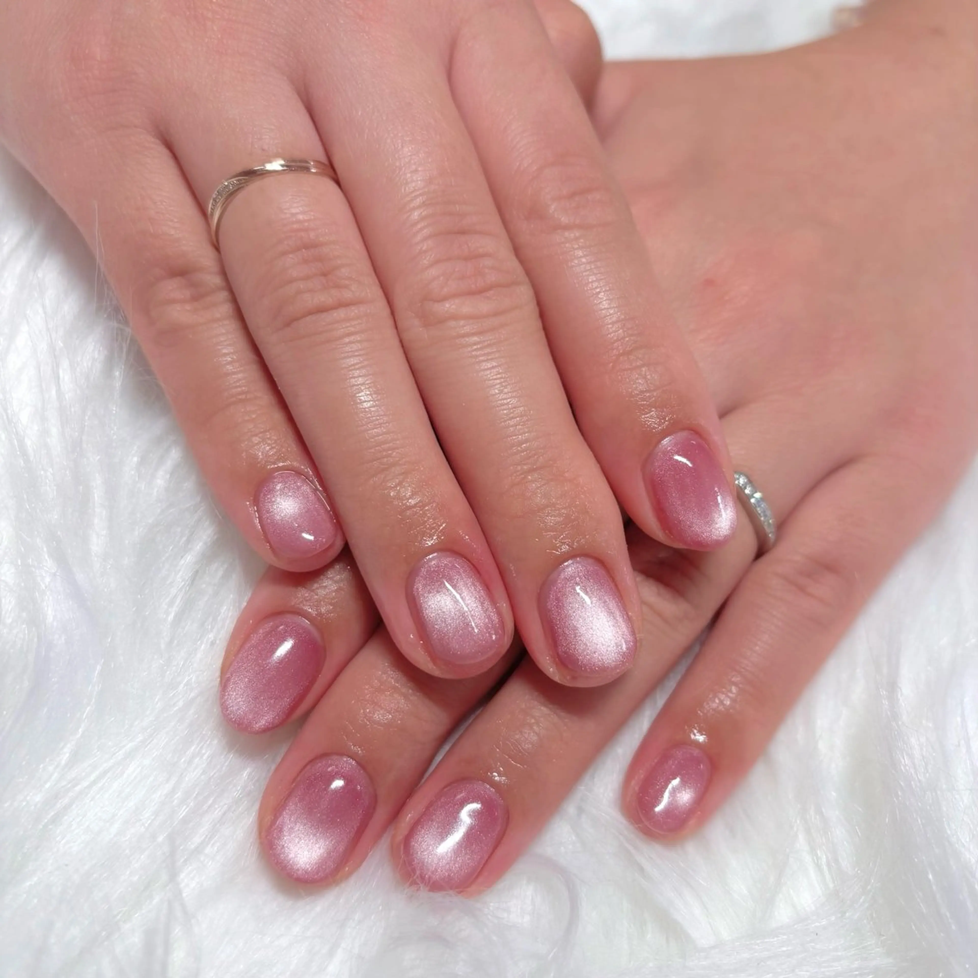 ネイル マグネットネイル ピンク ハンドネイル Noix nailのネイルデザイン