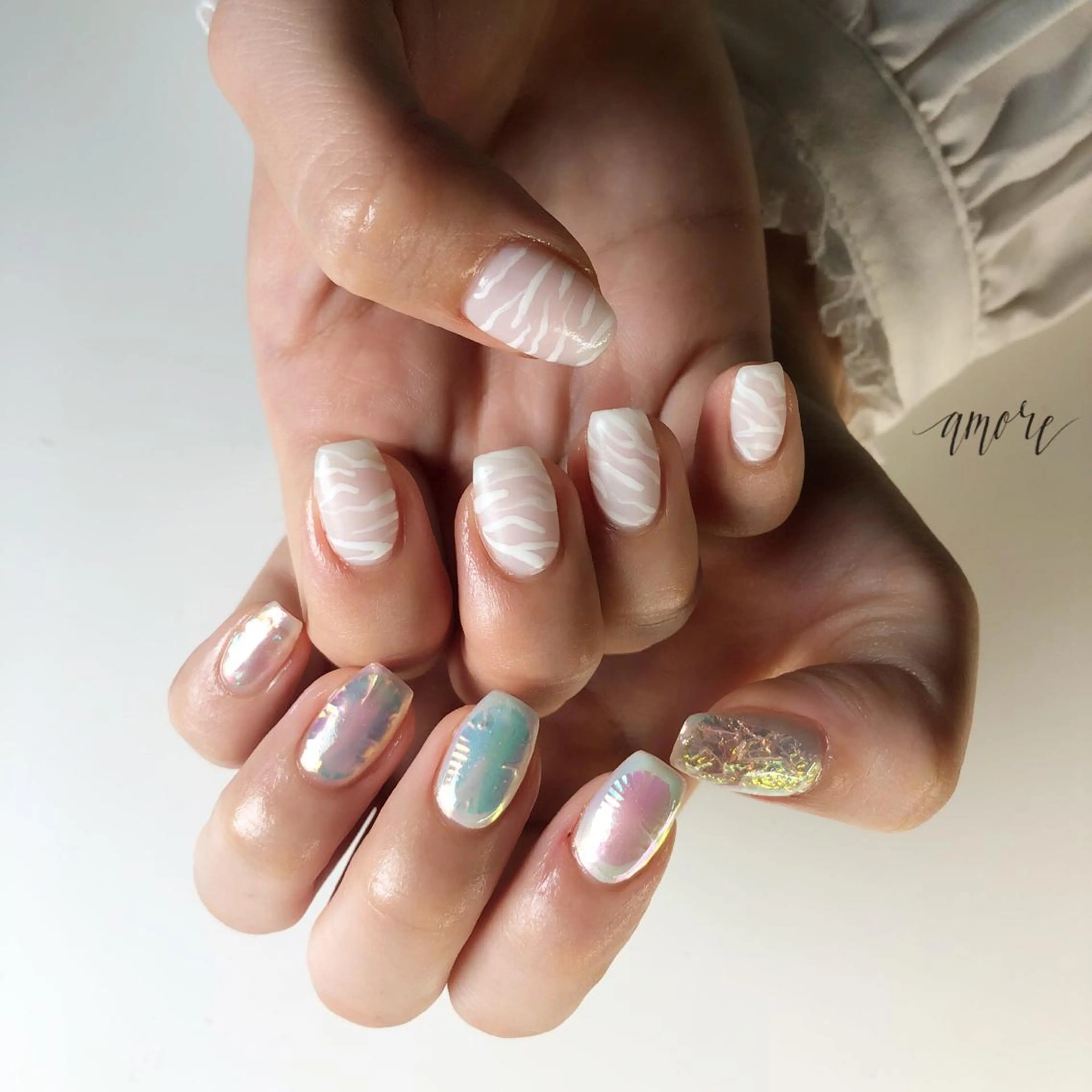 ネイル アニマル柄 アートネイル ジェルネイル 氷ネイル・うるうるネイル マグネットネイル You kyehwaのネイルデザイン