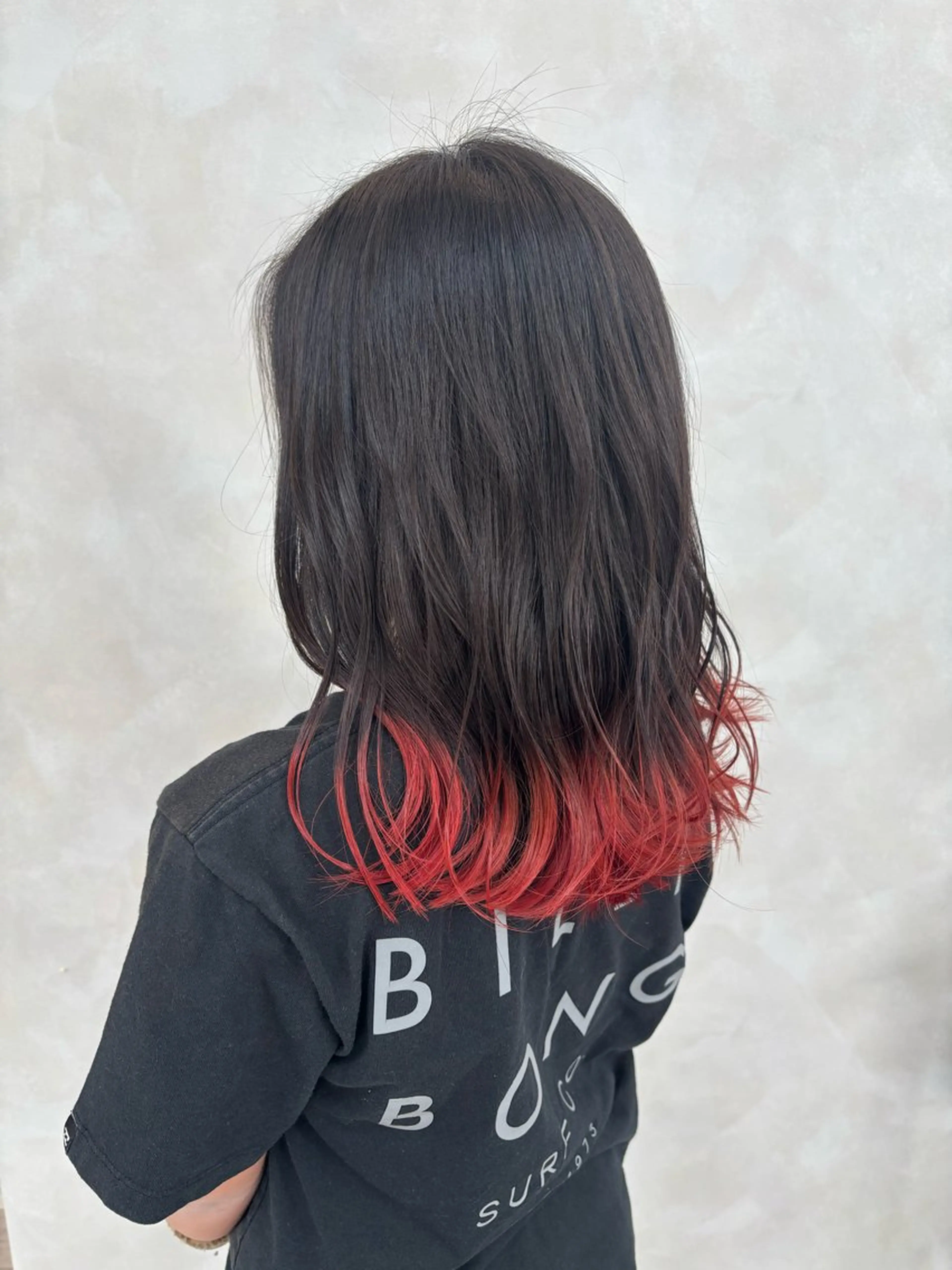 セミロング 顔まわりレイヤー×透 明感カラー/しずくのヘアスタイル