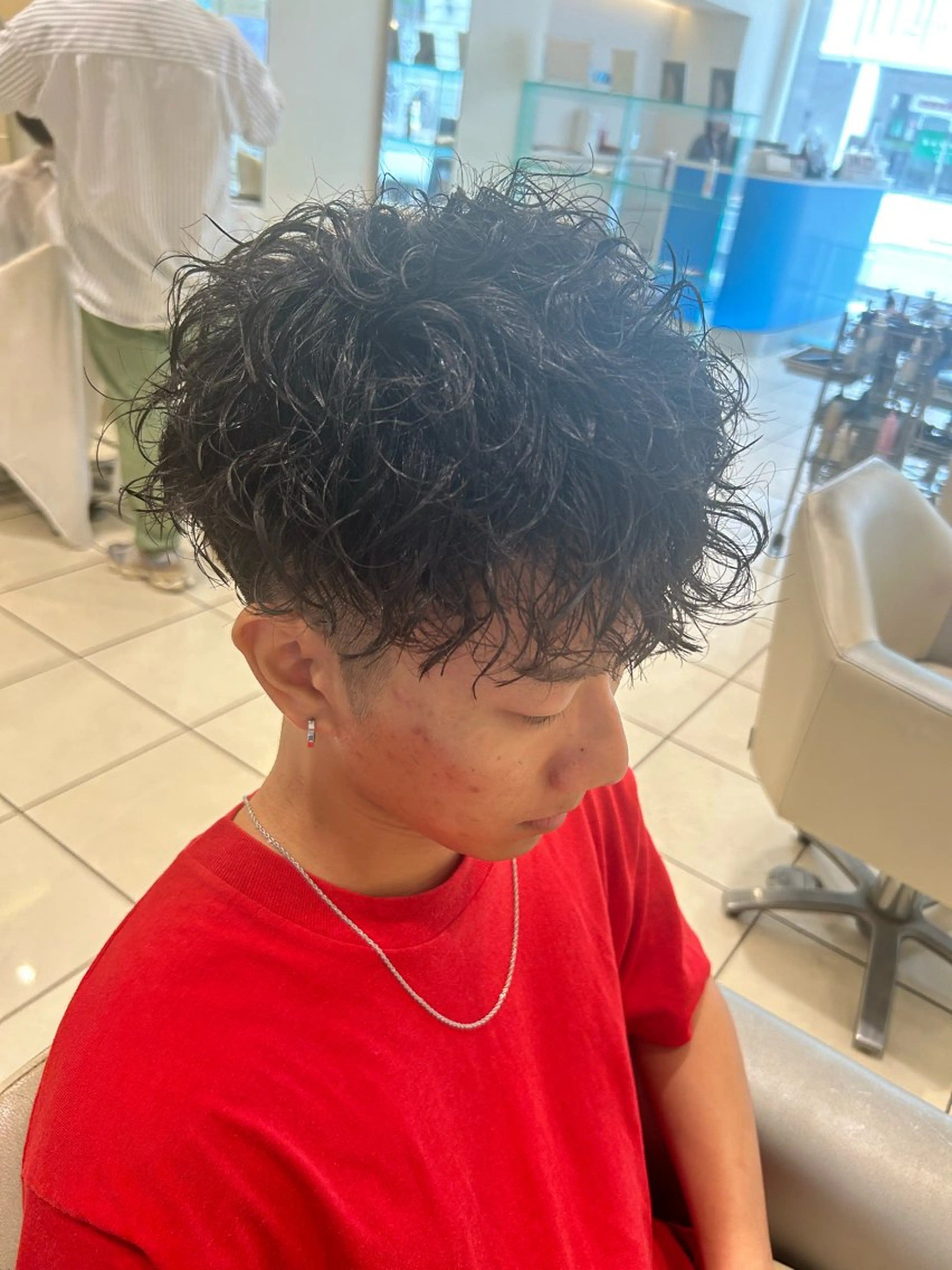 ミディアム パーマ メンズパーマ マキノユウタのヘアスタイル