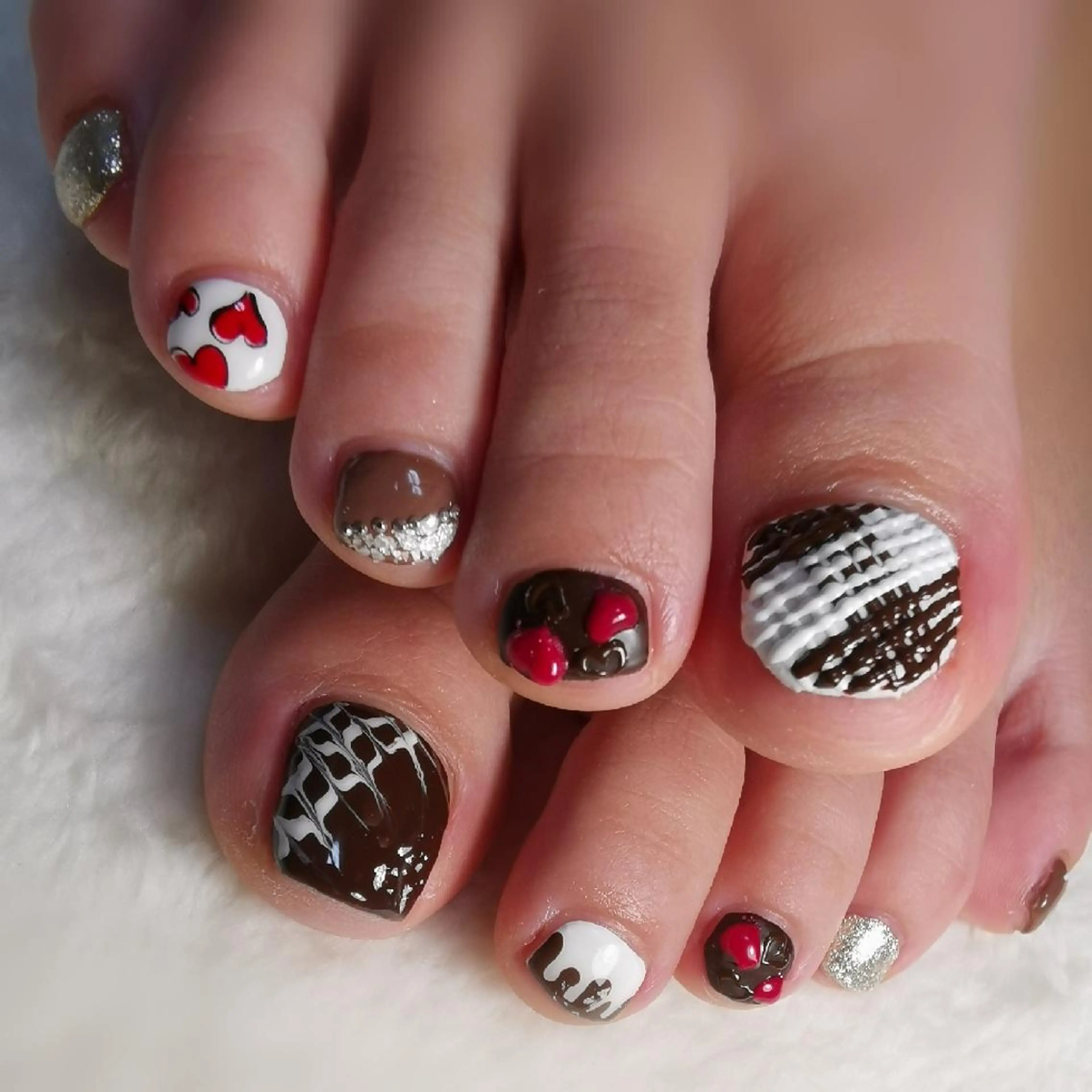 ネイル バレンタイン フットネイル reve あやののネイルデザイン